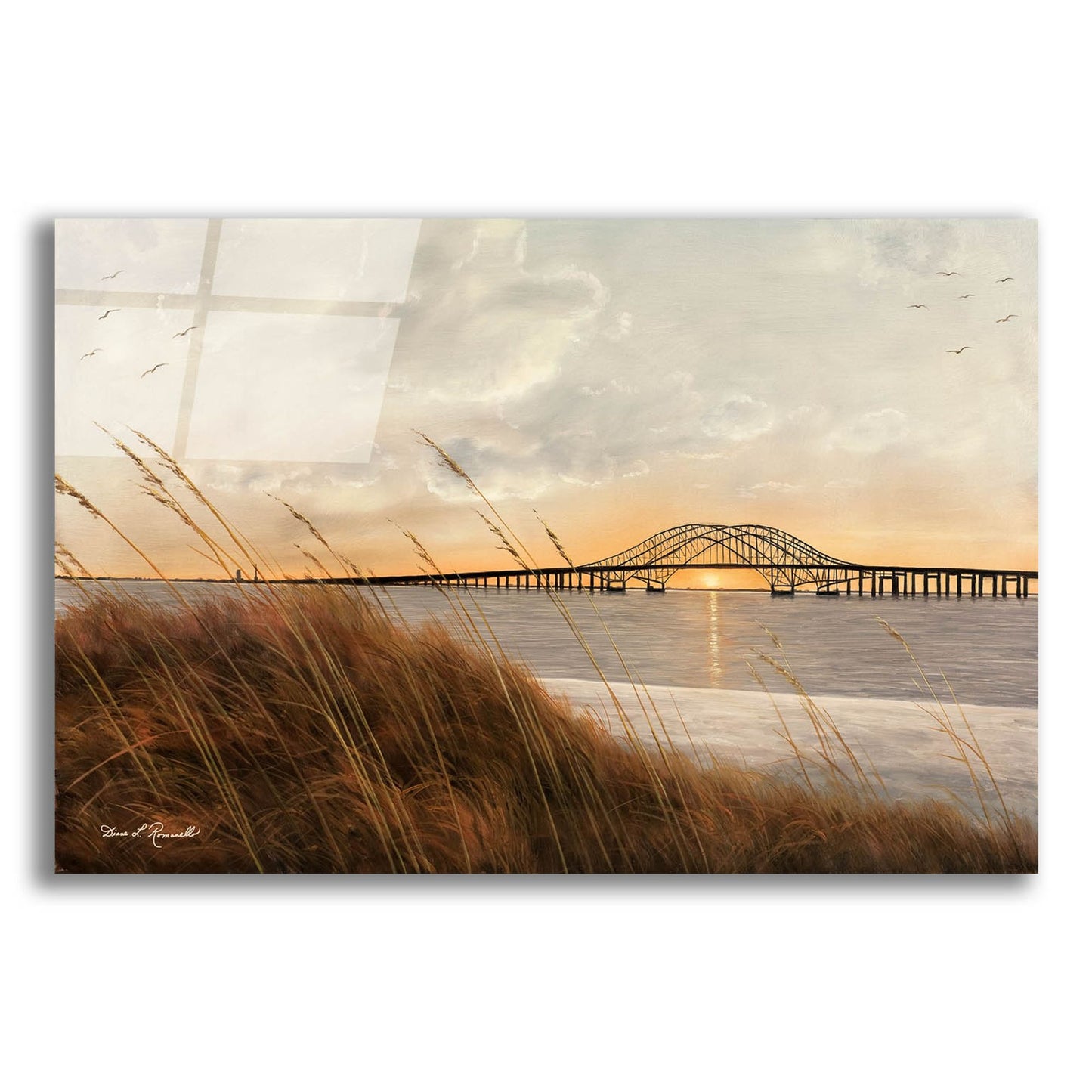 Epic Art ' View of Captree Bridge' by Diane Romanello, Acrylic Glass Wall Art,16x12