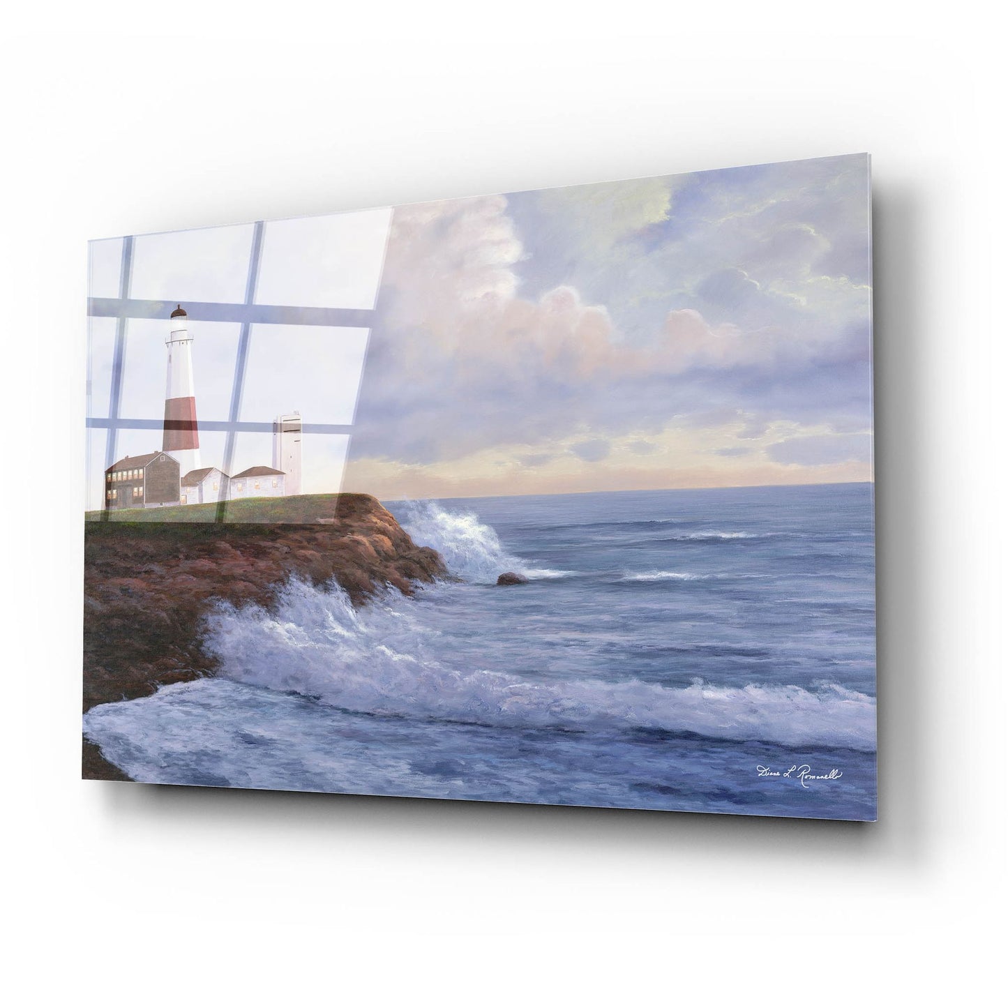 Epic Art ' Montauk Lighthouse' by Diane Romanello, Acrylic Glass Wall Art,24x16
