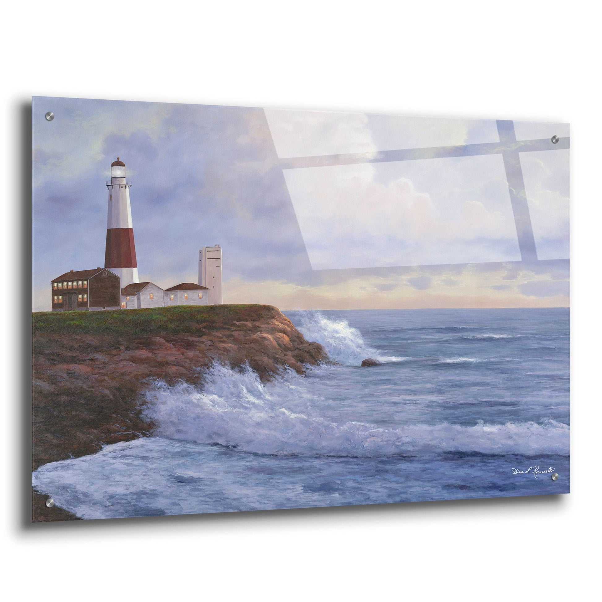 Epic Art ' Montauk Lighthouse' by Diane Romanello, Acrylic Glass Wall Art,36x24