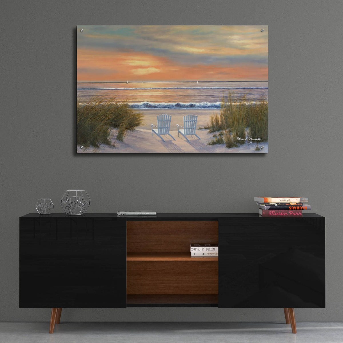 Epic Art ' Paradise Sunset' by Diane Romanello, Acrylic Glass Wall Art,36x24