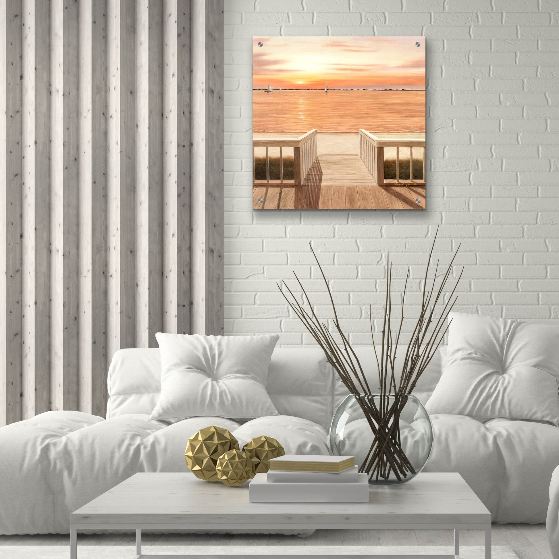 Epic Art ' Sunset Deck' by Diane Romanello, Acrylic Glass Wall Art,24x24