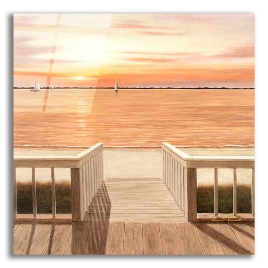 Epic Art ' Sunset Deck' by Diane Romanello, Acrylic Glass Wall Art