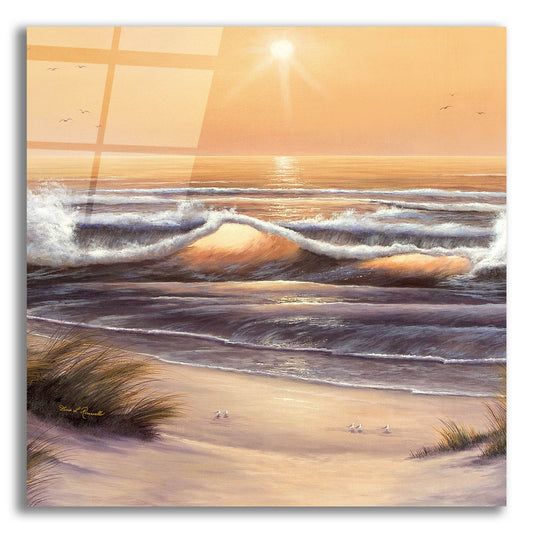 Epic Art ' Golden Waves' by Diane Romanello, Acrylic Glass Wall Art