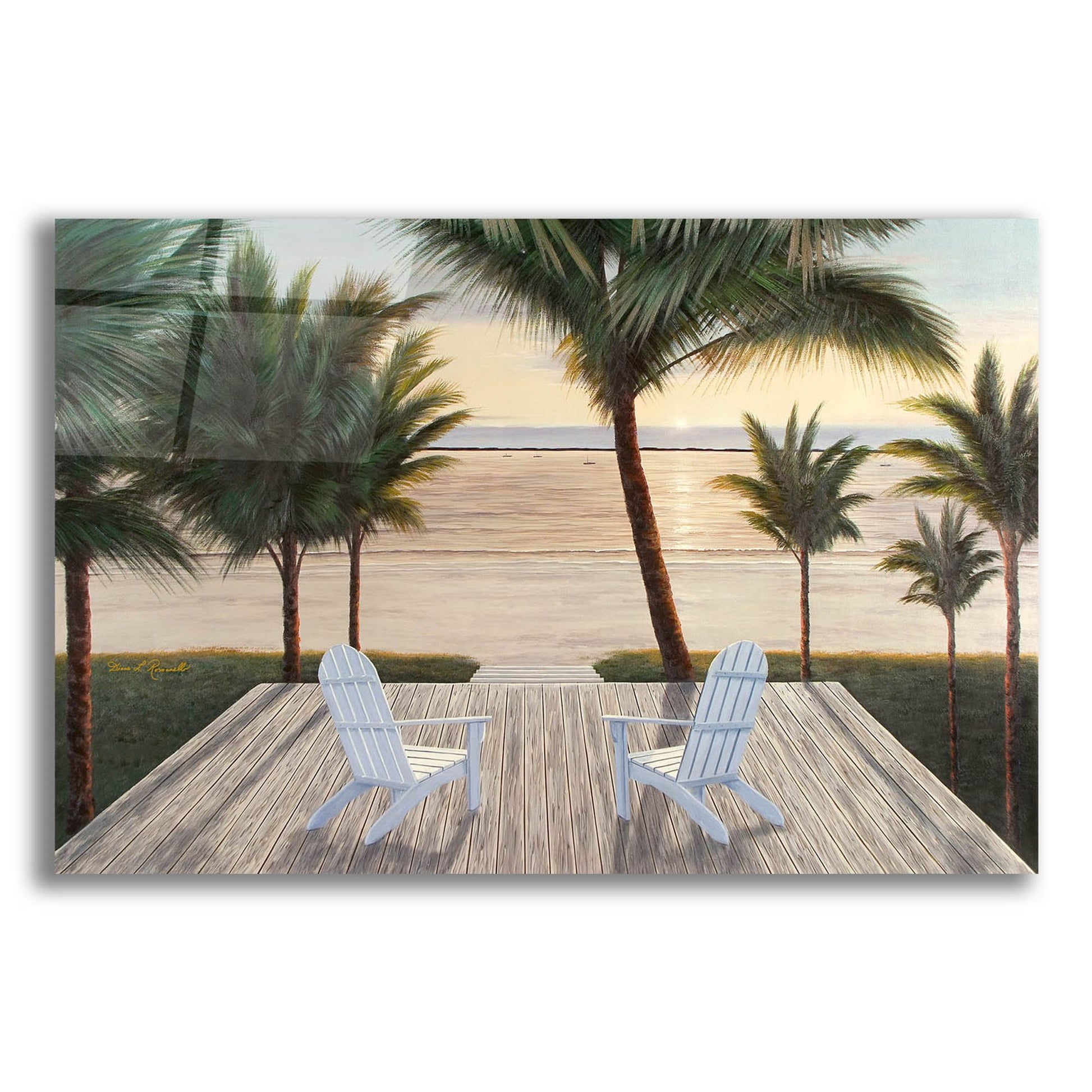 Epic Art ' Palm Beach Retreat' by Diane Romanello, Acrylic Glass Wall Art,16x12