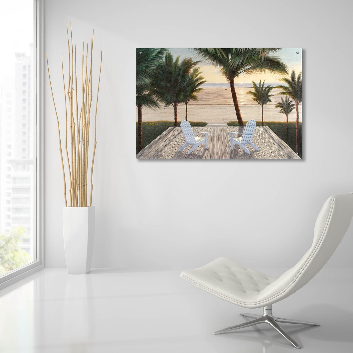 Epic Art ' Palm Beach Retreat' by Diane Romanello, Acrylic Glass Wall Art,36x24