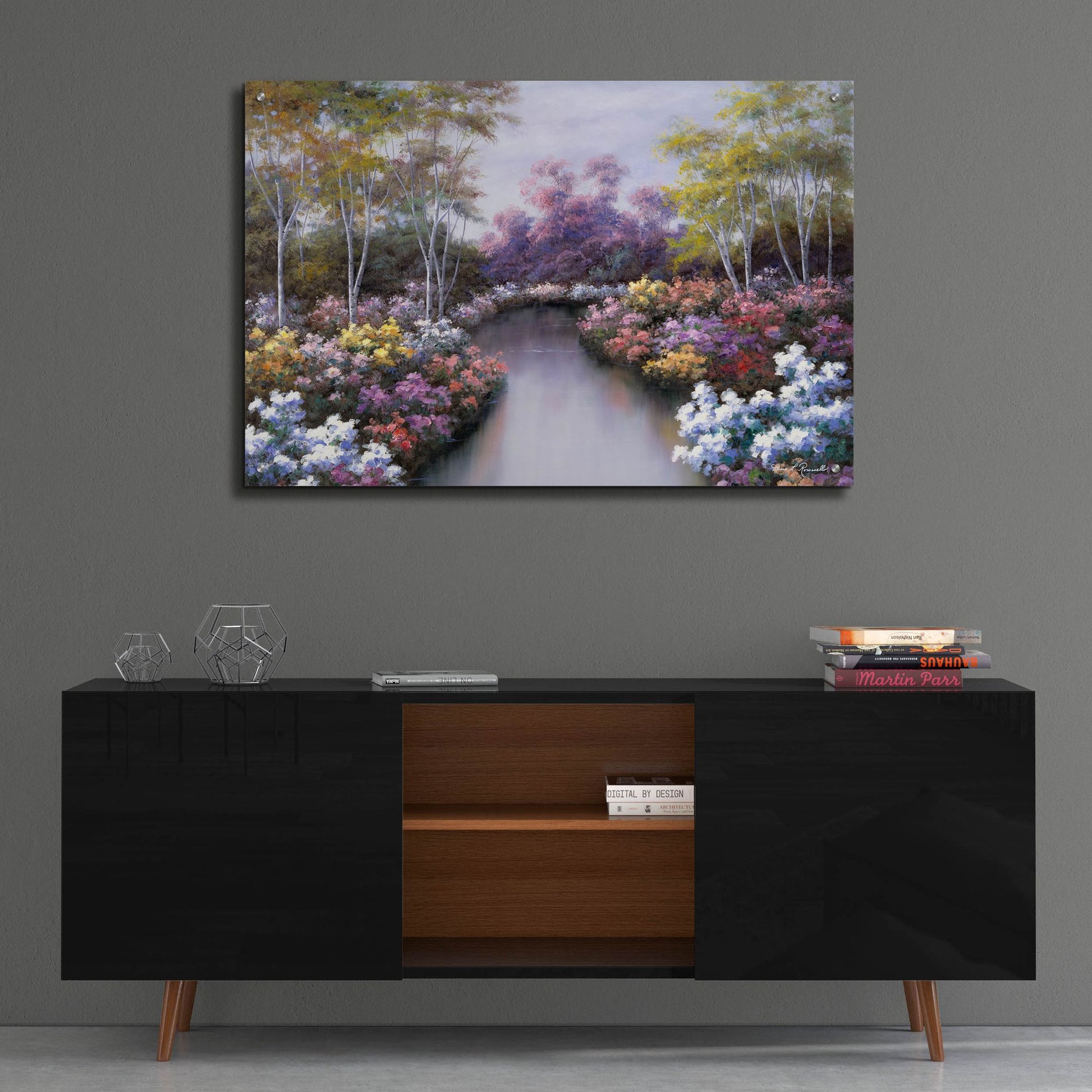 Epic Art ' Floral Fantasy' by Diane Romanello, Acrylic Glass Wall Art,36x24