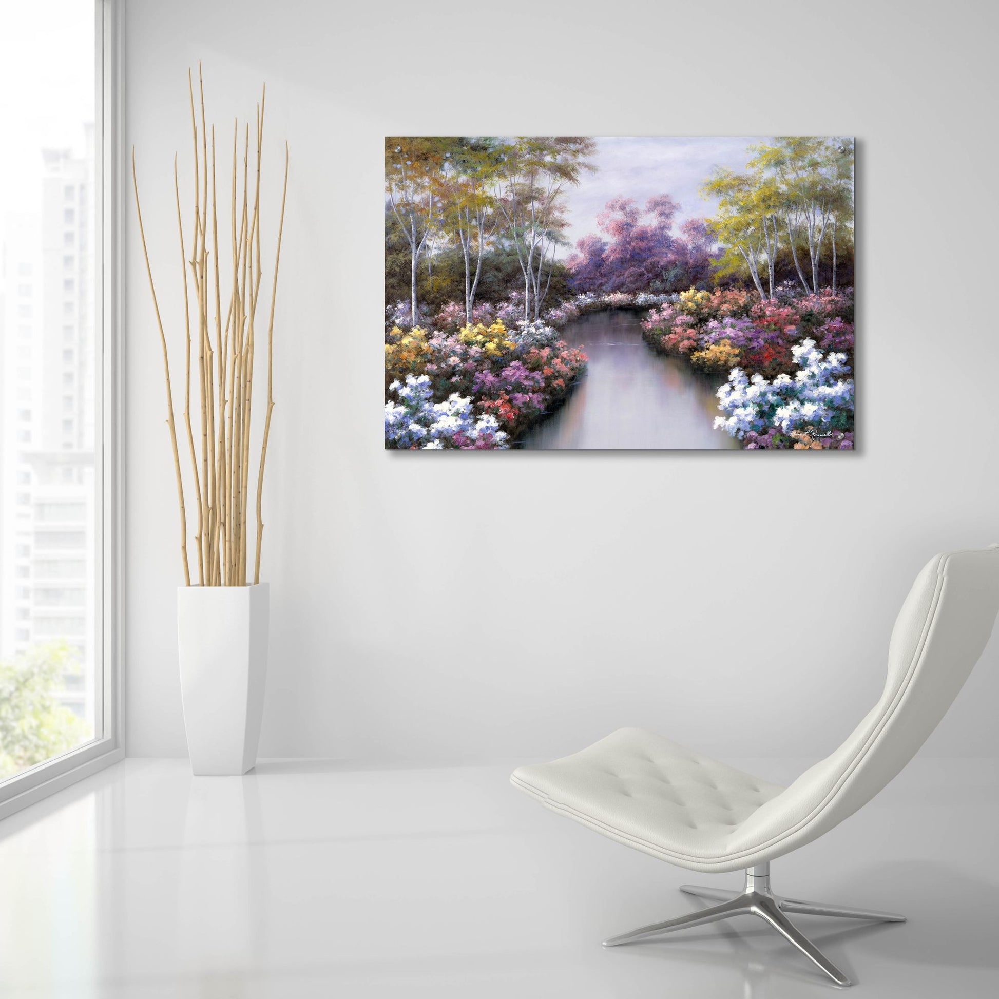 Epic Art ' Floral Fantasy' by Diane Romanello, Acrylic Glass Wall Art,36x24