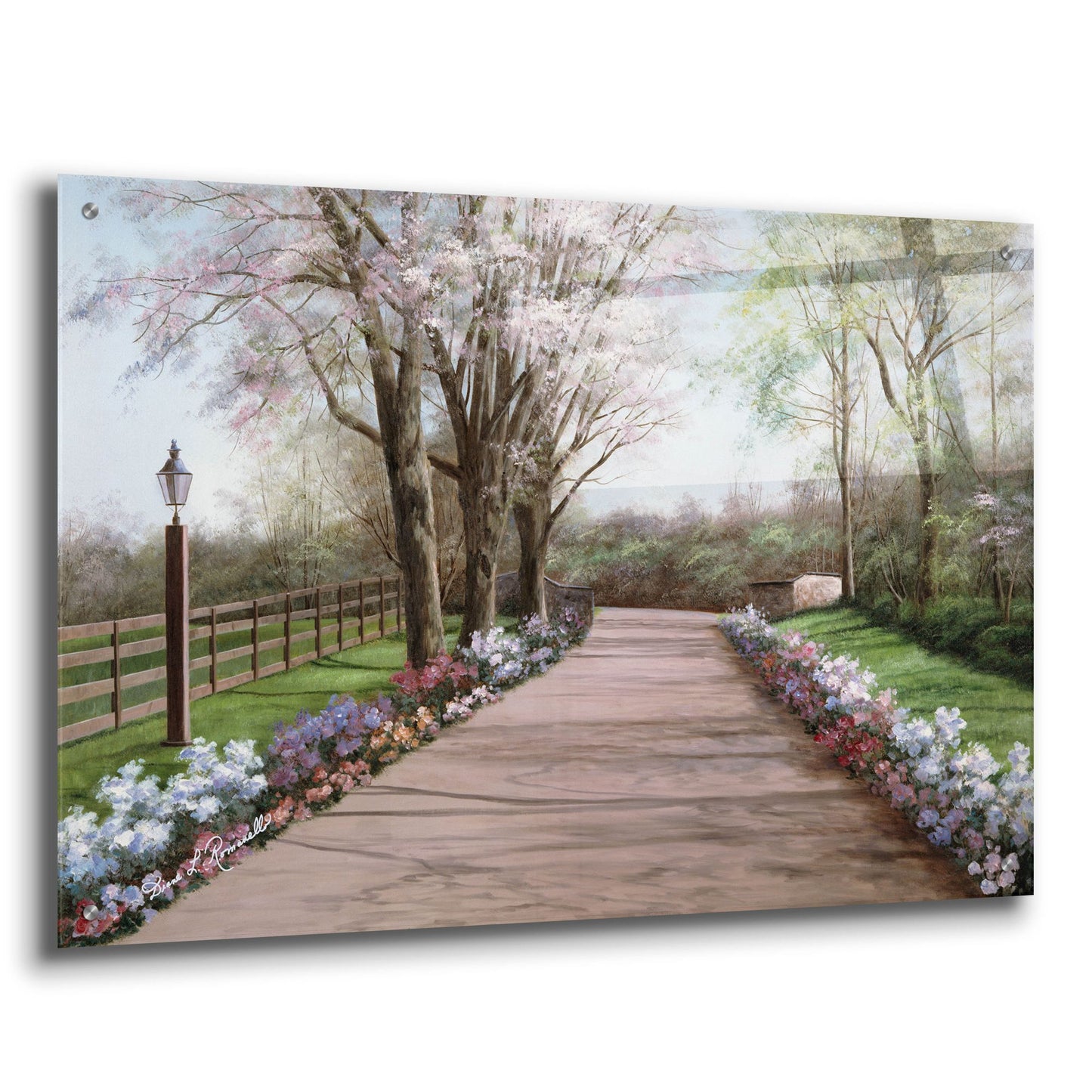 Epic Art ' Country Lane' by Diane Romanello, Acrylic Glass Wall Art,36x24