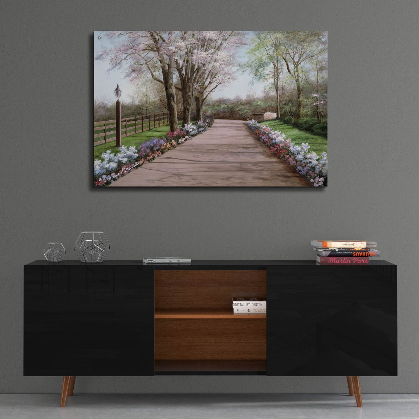 Epic Art ' Country Lane' by Diane Romanello, Acrylic Glass Wall Art,36x24