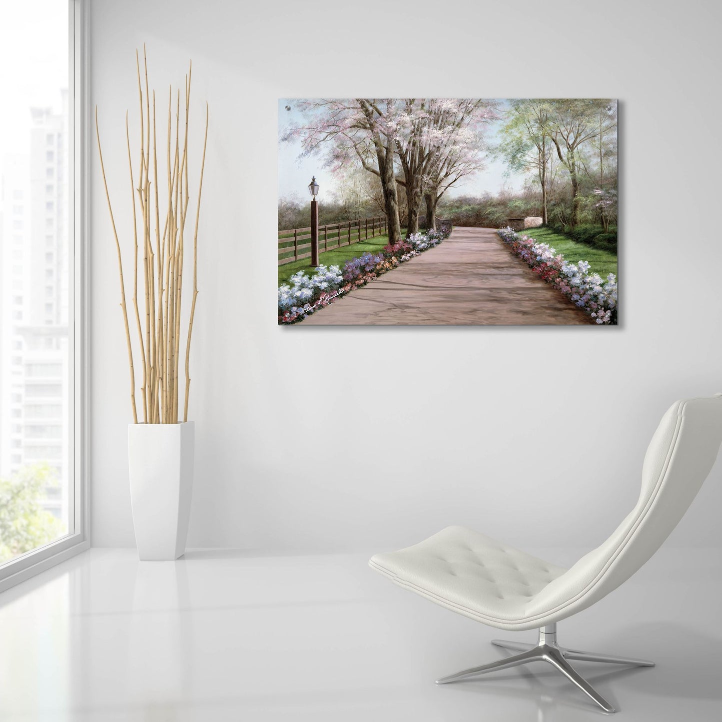 Epic Art ' Country Lane' by Diane Romanello, Acrylic Glass Wall Art,36x24