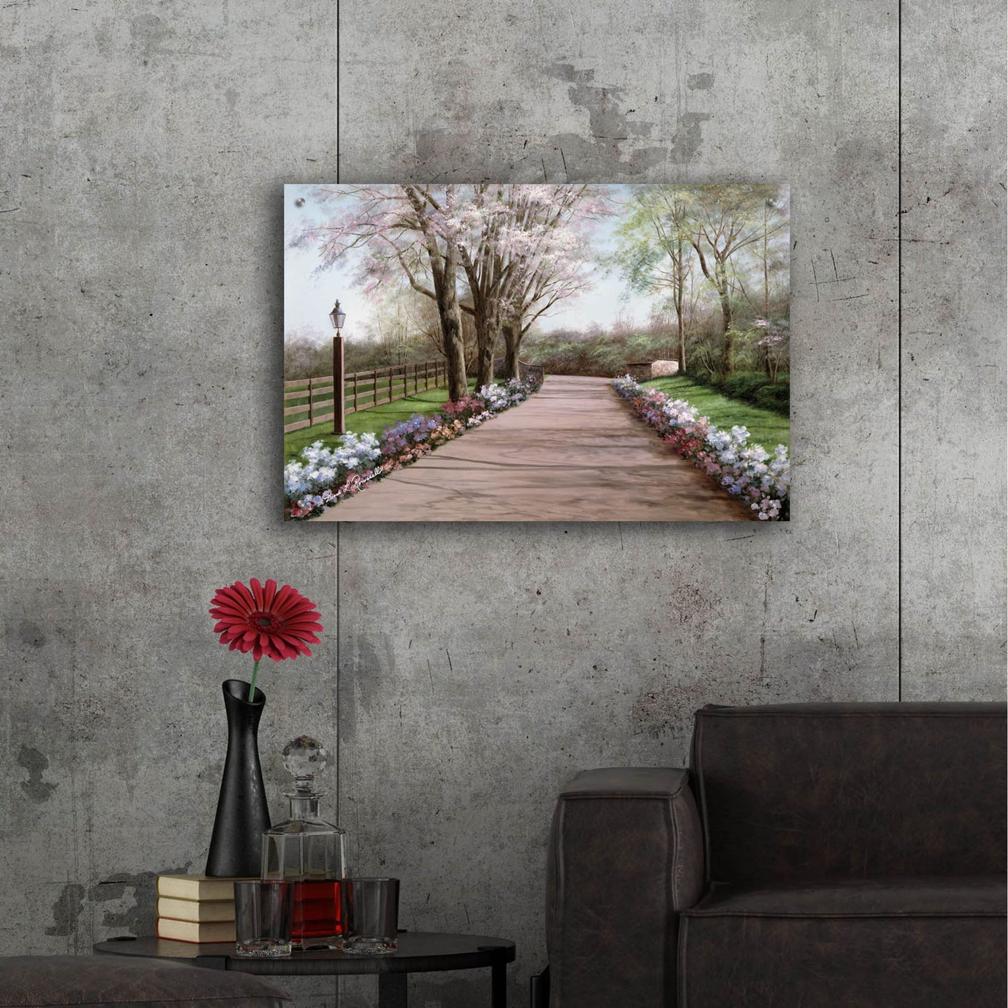 Epic Art ' Country Lane' by Diane Romanello, Acrylic Glass Wall Art,36x24