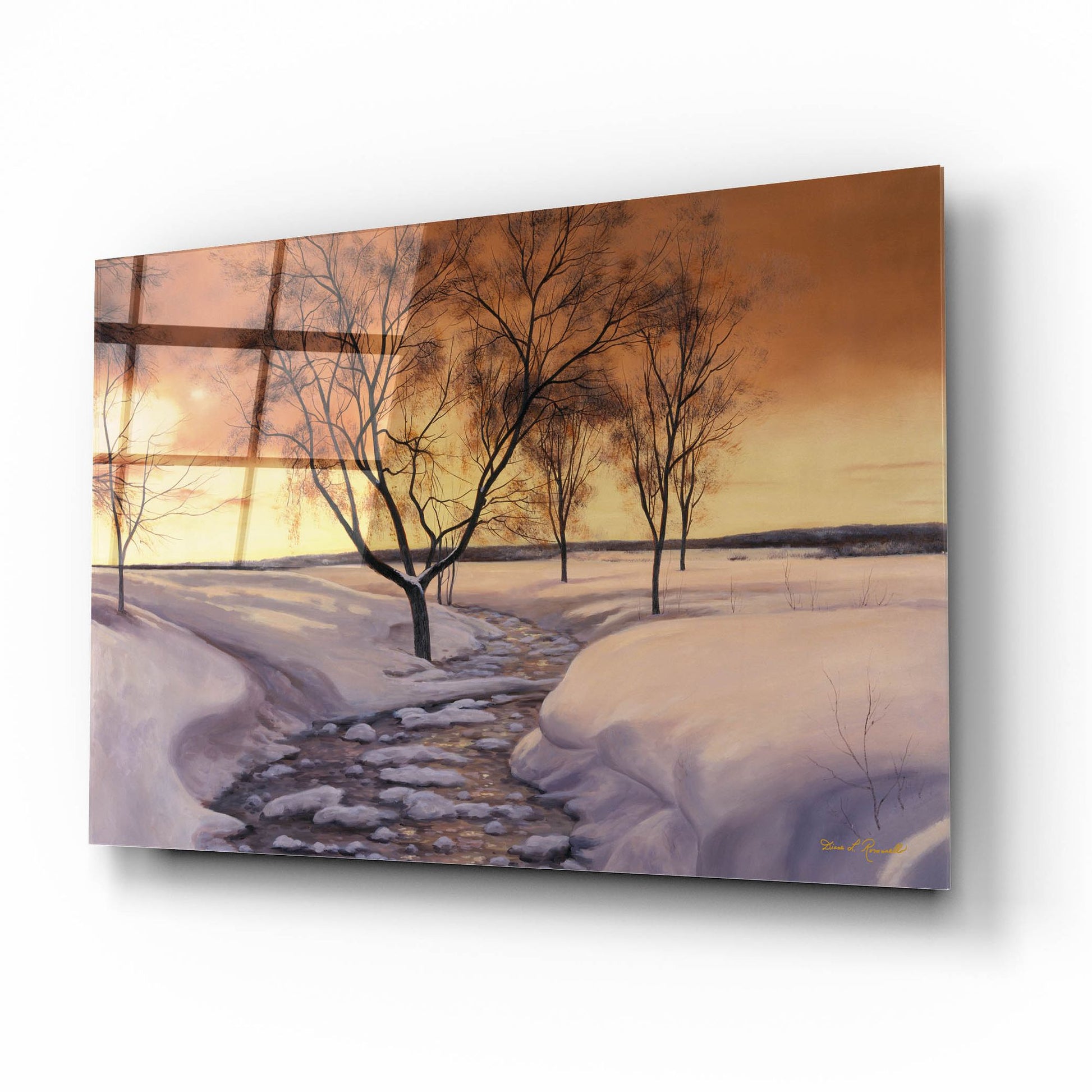 Epic Art ' Amber Ice' by Diane Romanello, Acrylic Glass Wall Art,16x12