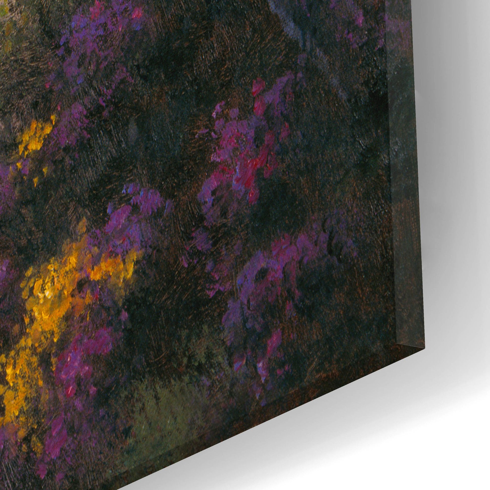 Epic Art ' Purple and Gold' by Diane Romanello, Acrylic Glass Wall Art,24x12