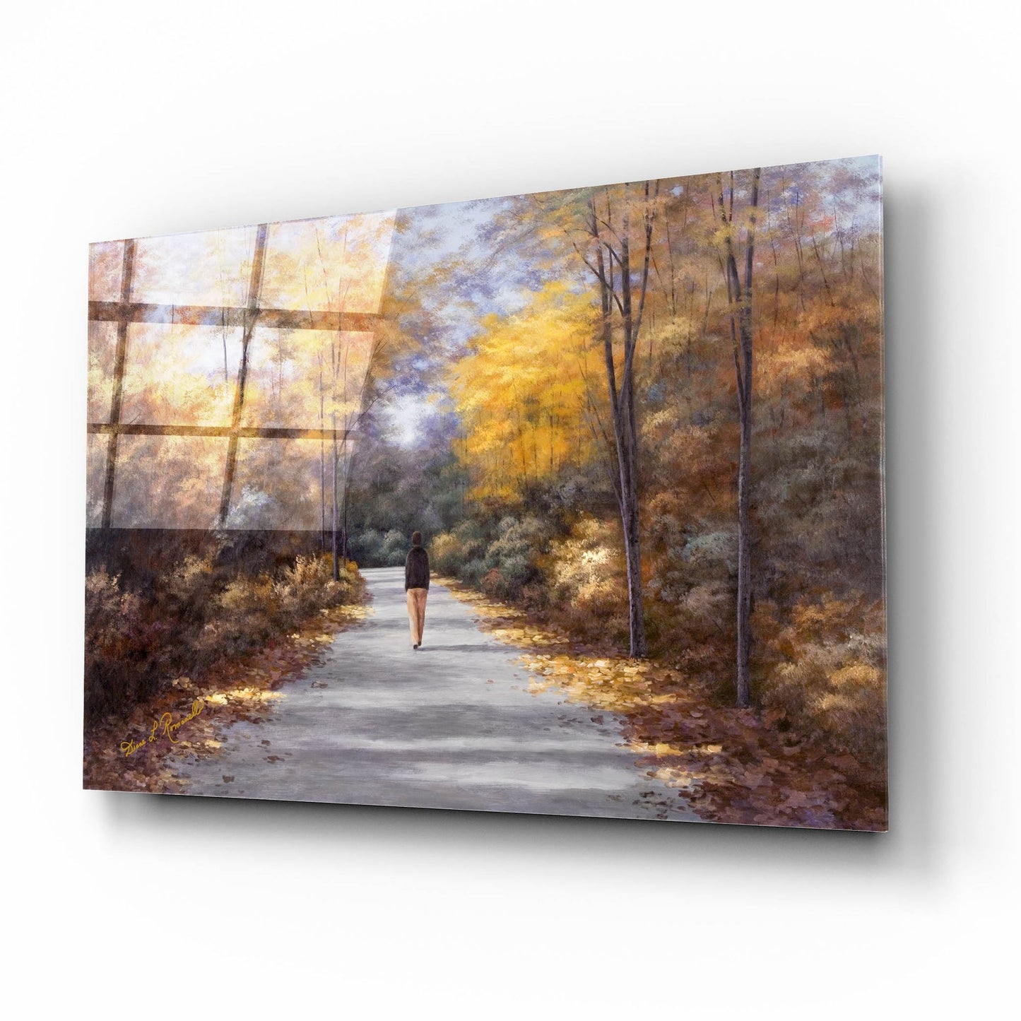 Epic Art ' Quiet Walk' by Diane Romanello, Acrylic Glass Wall Art,16x12