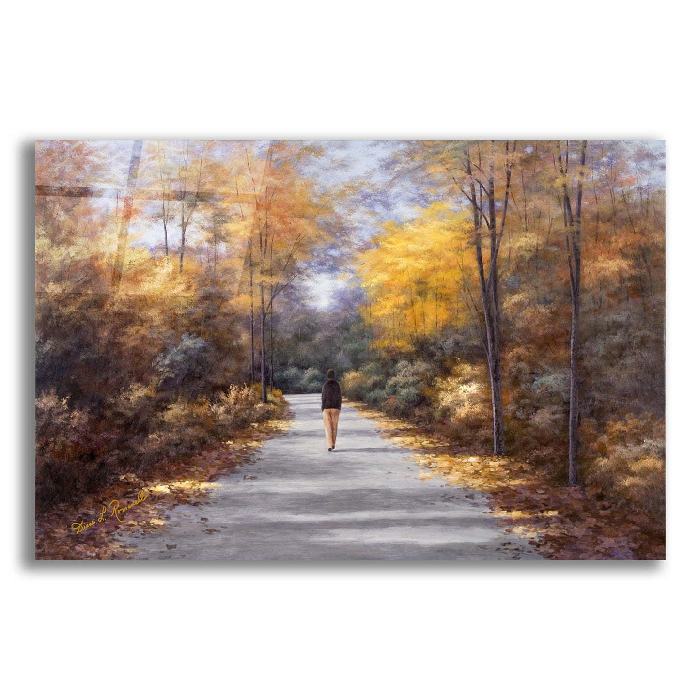 Epic Art ' Quiet Walk' by Diane Romanello, Acrylic Glass Wall Art,16x12