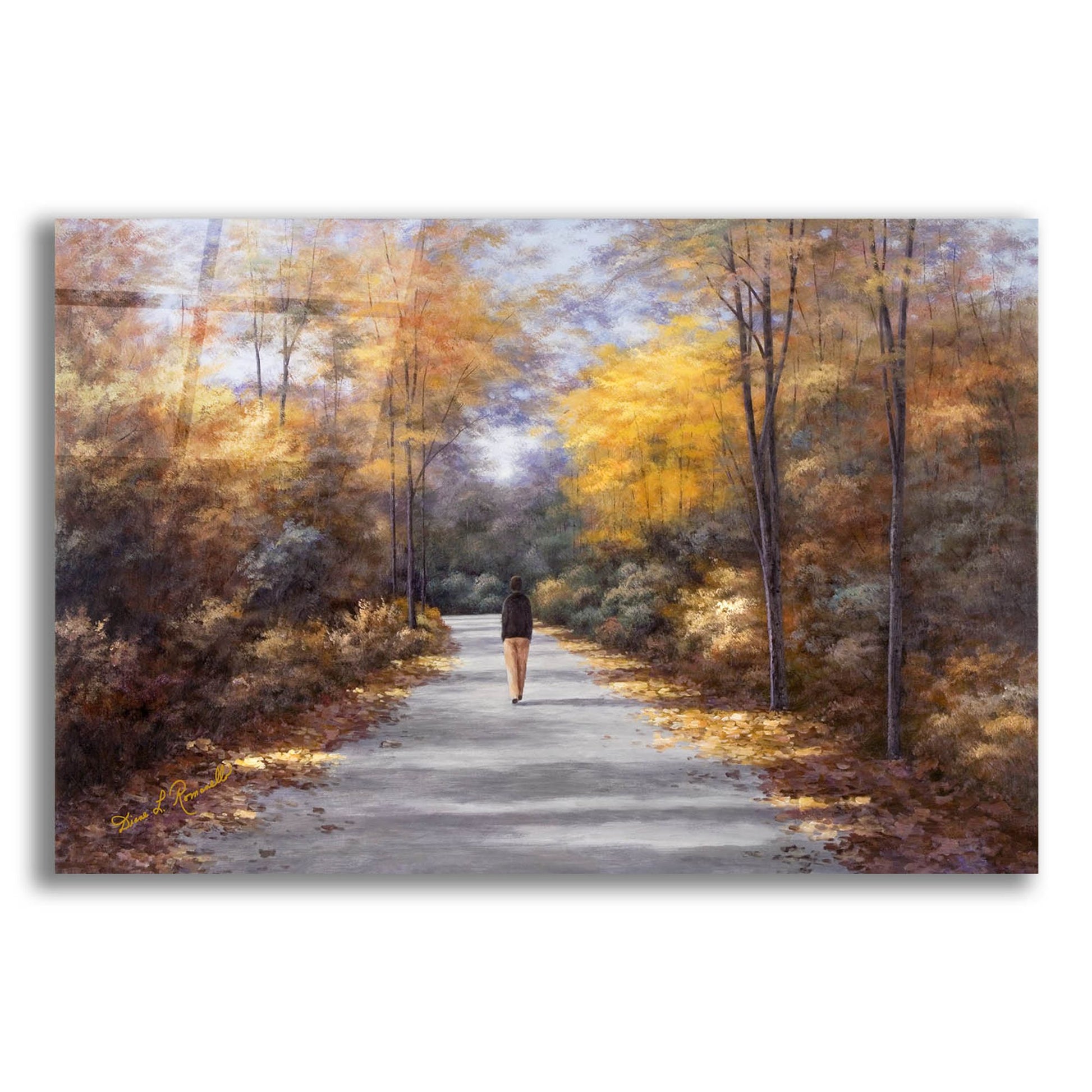 Epic Art ' Quiet Walk' by Diane Romanello, Acrylic Glass Wall Art,24x16