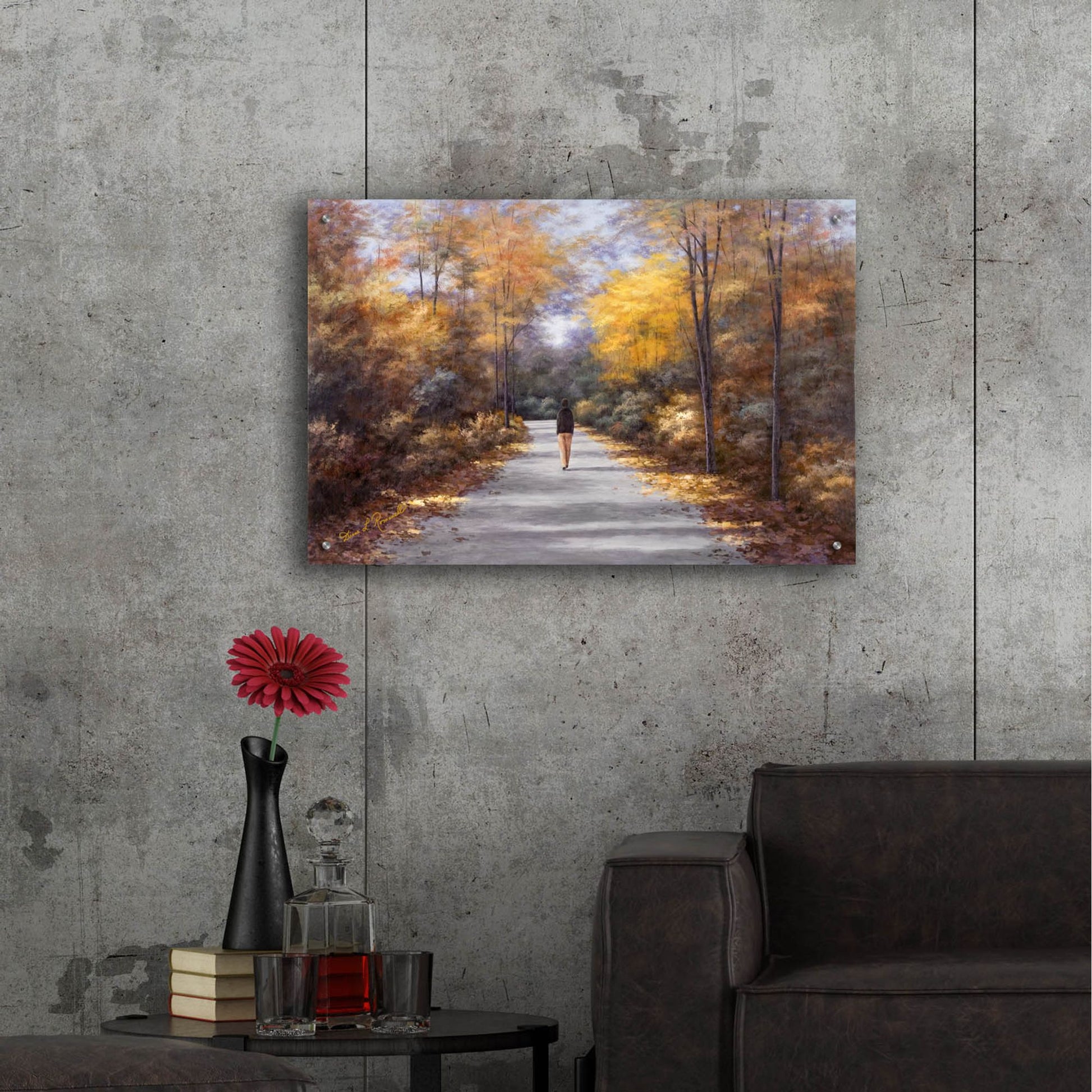 Epic Art ' Quiet Walk' by Diane Romanello, Acrylic Glass Wall Art,36x24