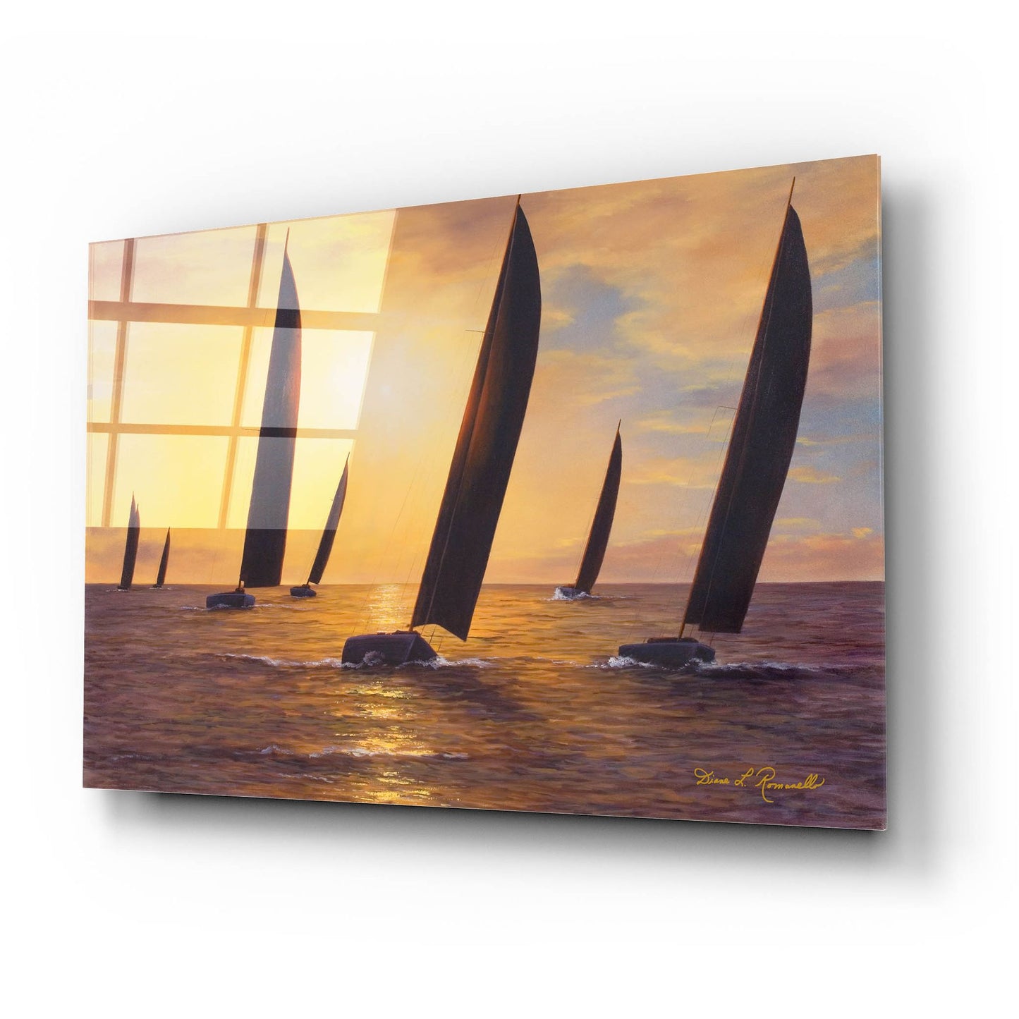 Epic Art ' Into the Sunset' by Diane Romanello, Acrylic Glass Wall Art,24x16