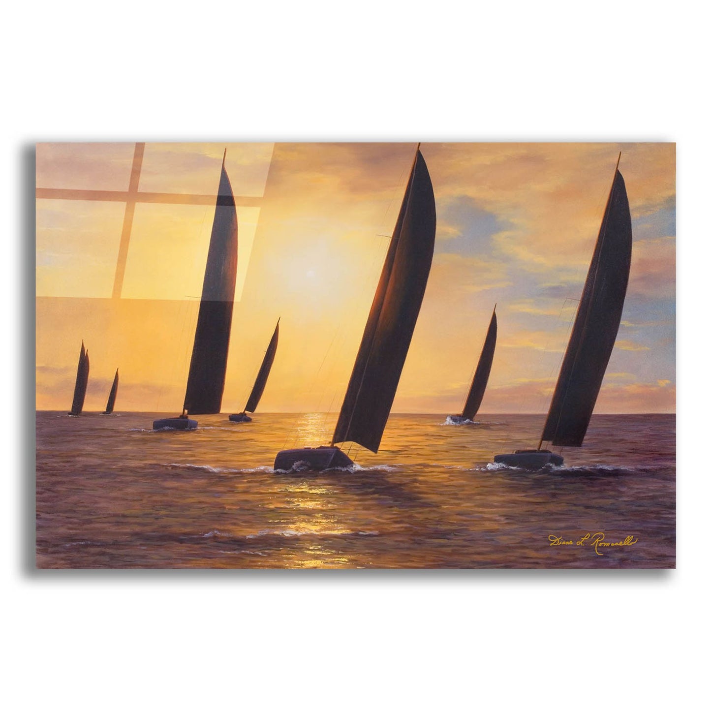 Epic Art ' Into the Sunset' by Diane Romanello, Acrylic Glass Wall Art