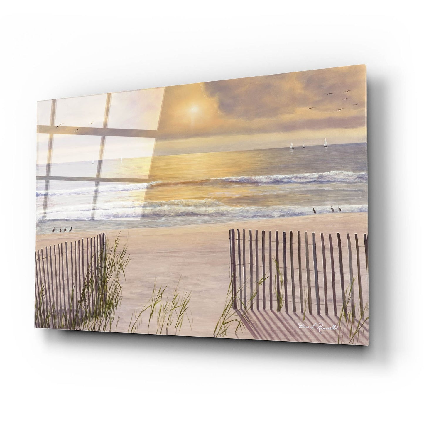 Epic Art ' Beach Light' by Diane Romanello, Acrylic Glass Wall Art,24x16