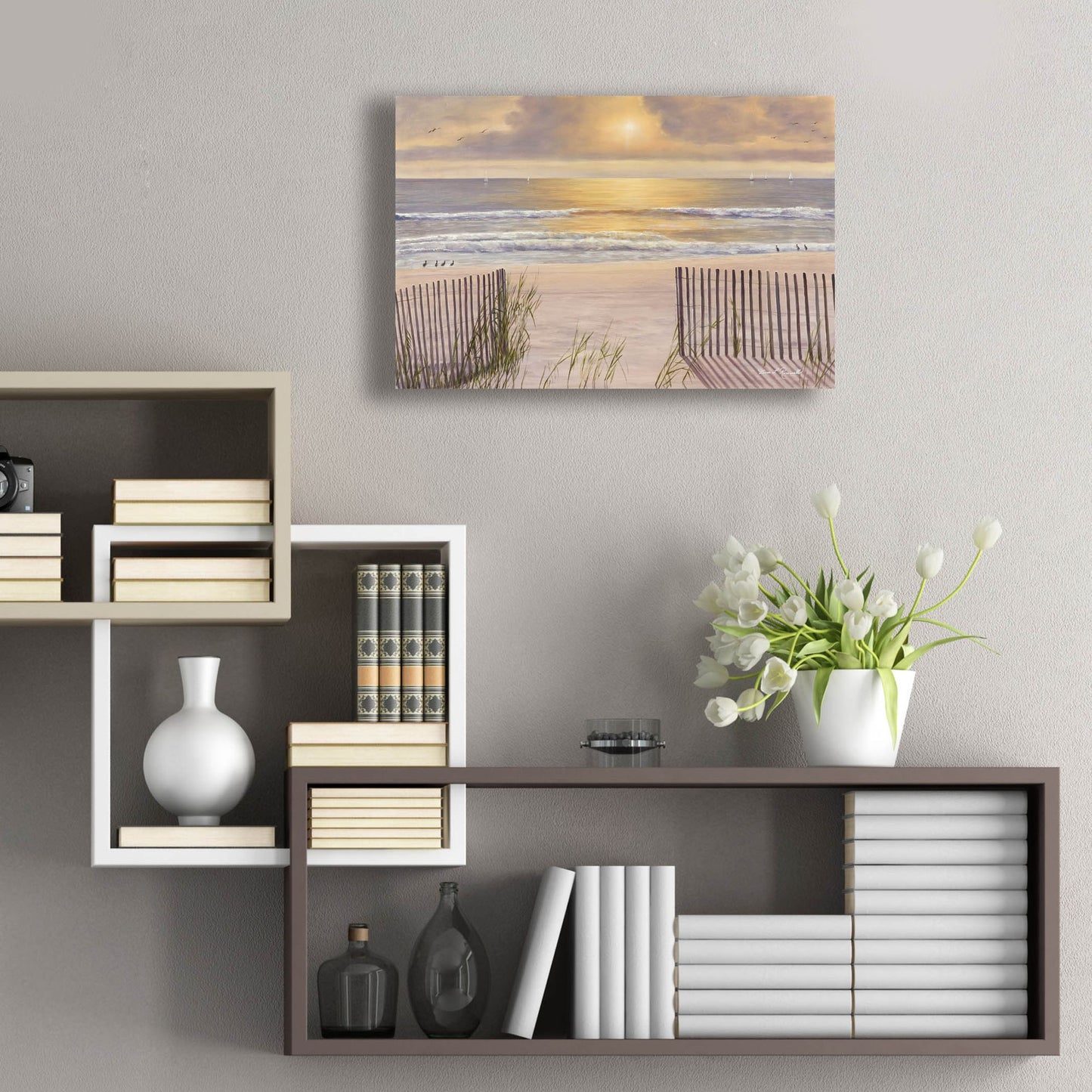 Epic Art ' Beach Light' by Diane Romanello, Acrylic Glass Wall Art,24x16