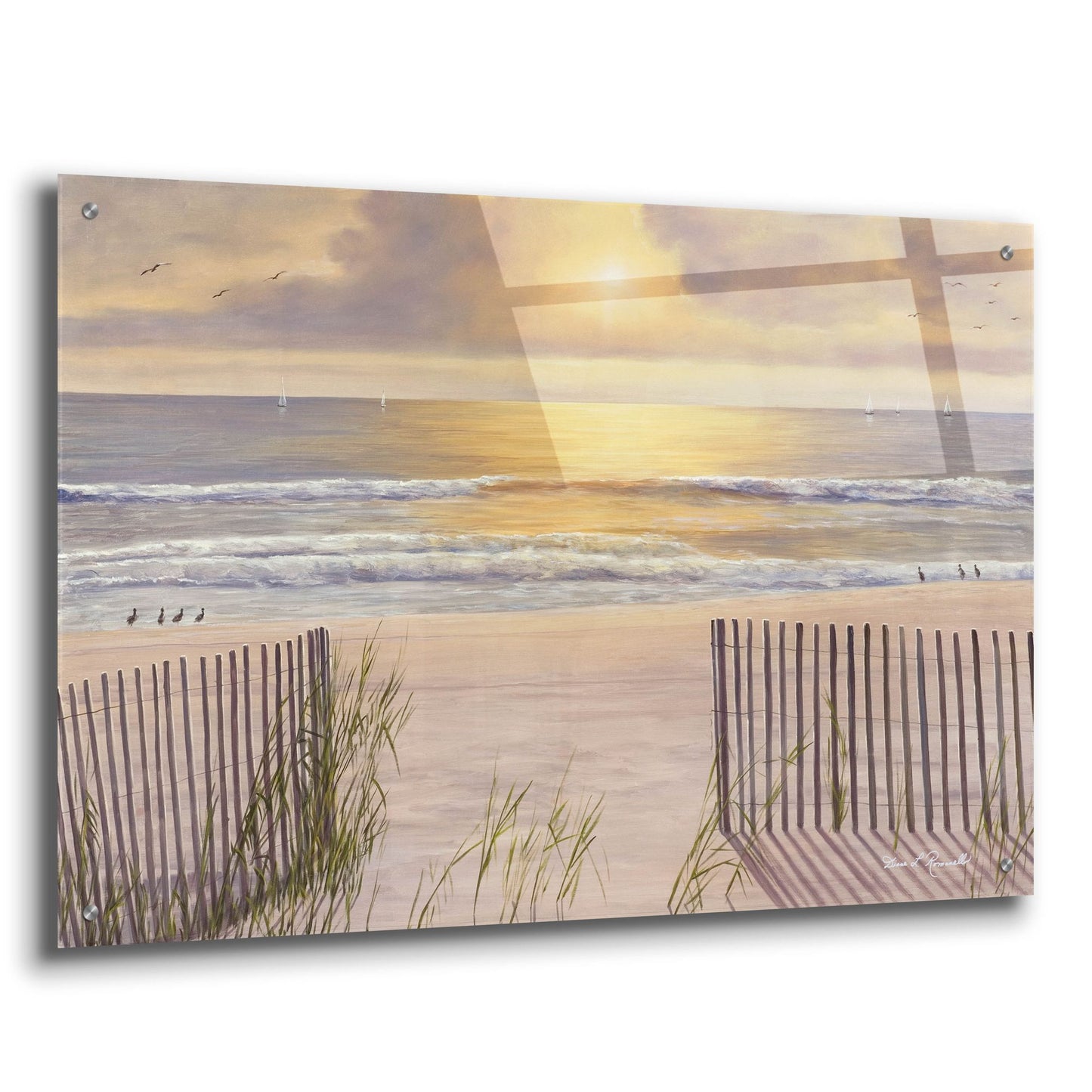 Epic Art ' Beach Light' by Diane Romanello, Acrylic Glass Wall Art,36x24