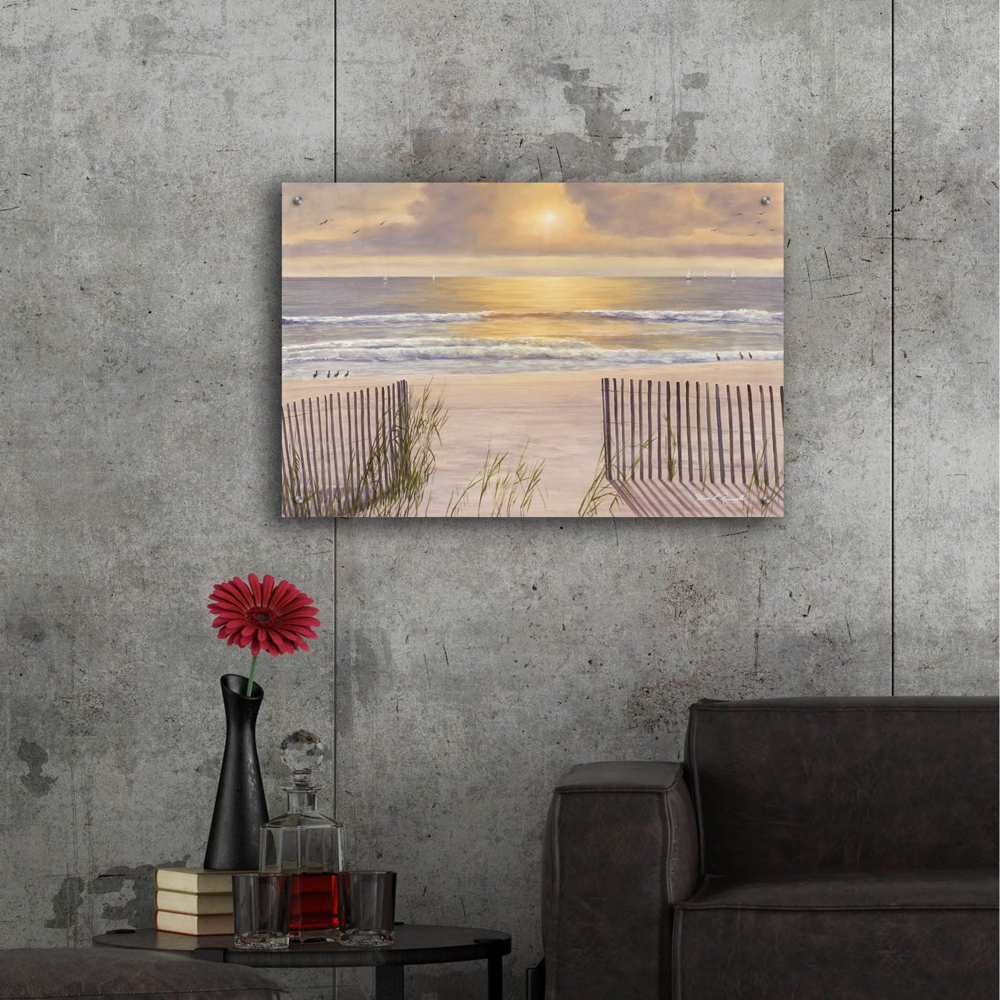 Epic Art ' Beach Light' by Diane Romanello, Acrylic Glass Wall Art,36x24