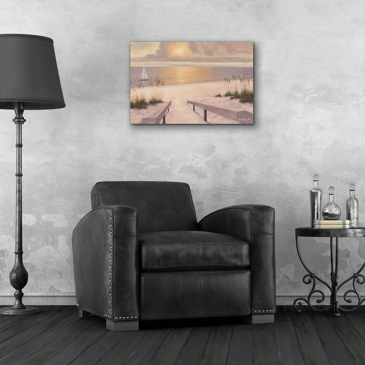 Epic Art ' Beach Glow' by Diane Romanello, Acrylic Glass Wall Art,24x16