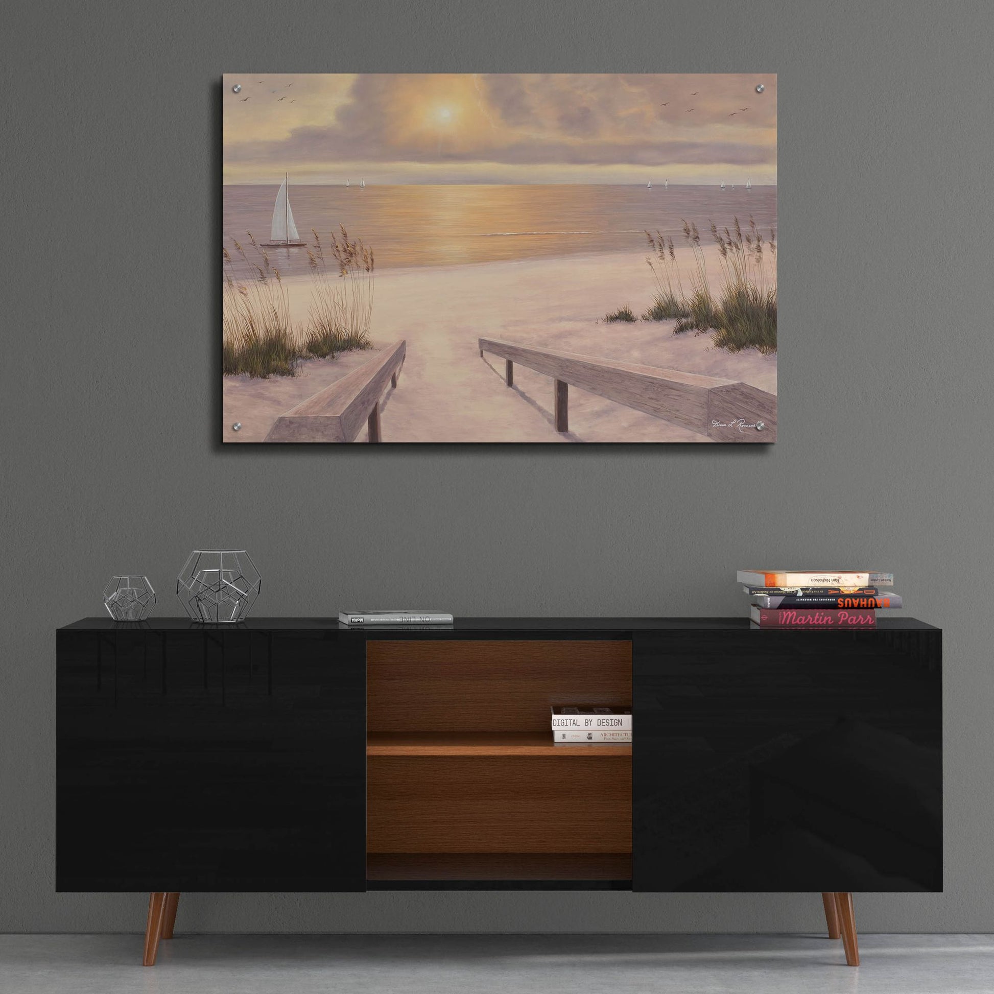 Epic Art ' Beach Glow' by Diane Romanello, Acrylic Glass Wall Art,36x24