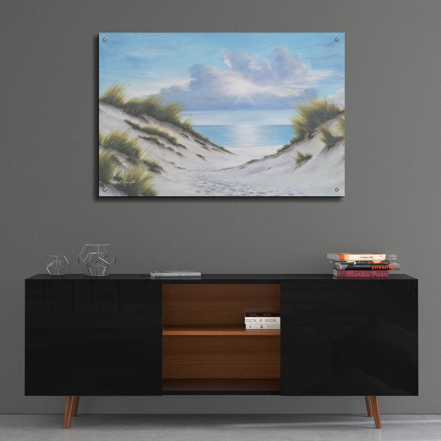 Epic Art ' Sand and Sea' by Diane Romanello, Acrylic Glass Wall Art,36x24