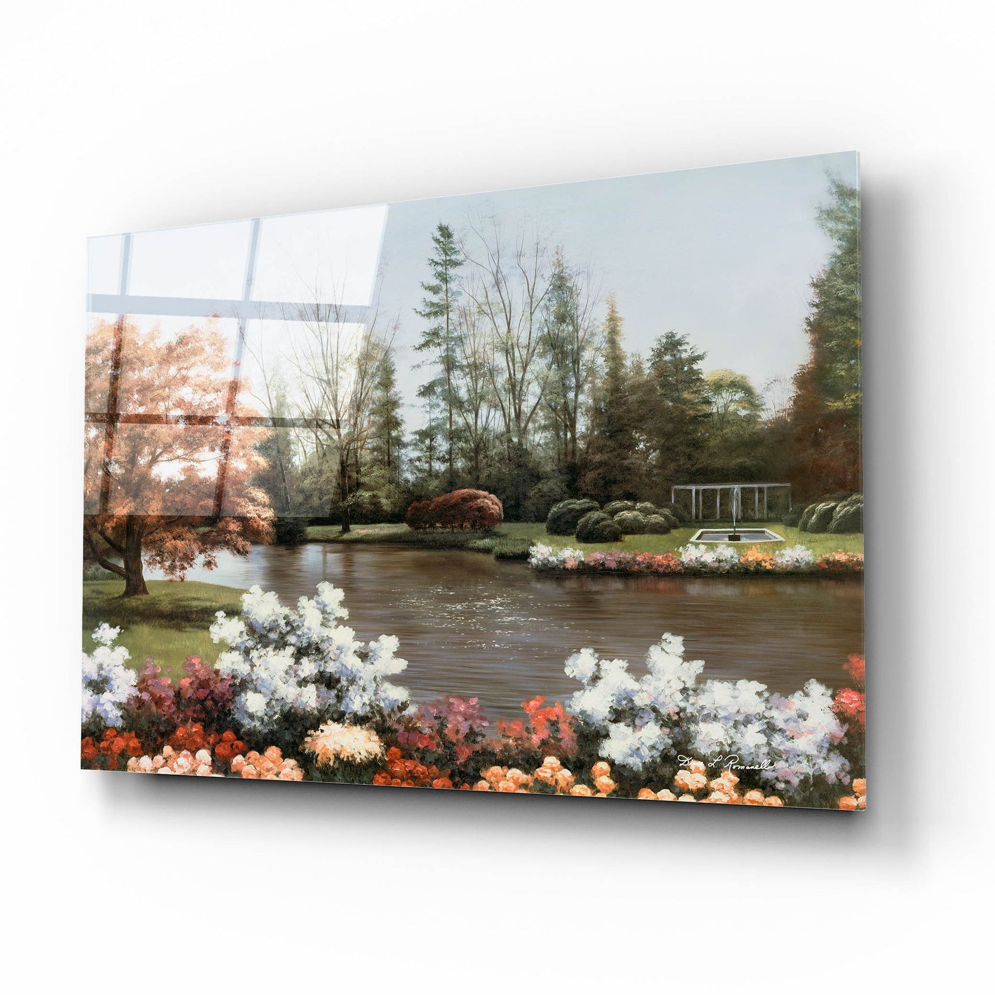 Epic Art ' Lakeside View' by Diane Romanello, Acrylic Glass Wall Art,16x12