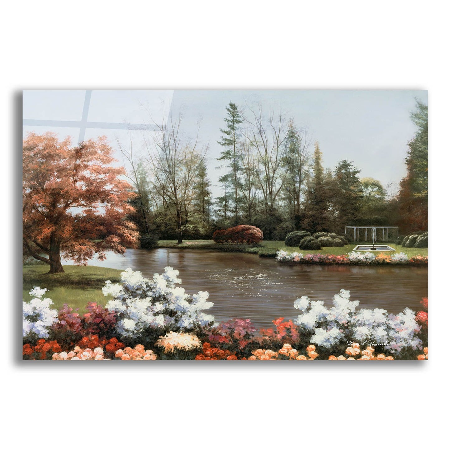 Epic Art ' Lakeside View' by Diane Romanello, Acrylic Glass Wall Art,16x12