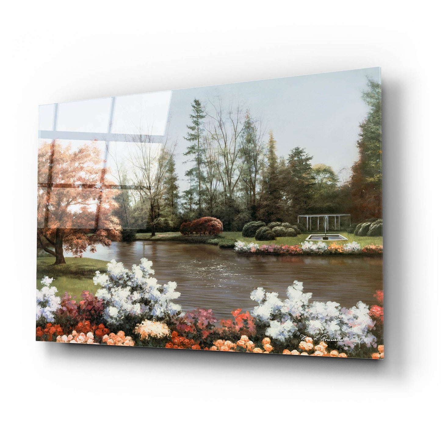 Epic Art ' Lakeside View' by Diane Romanello, Acrylic Glass Wall Art,24x16