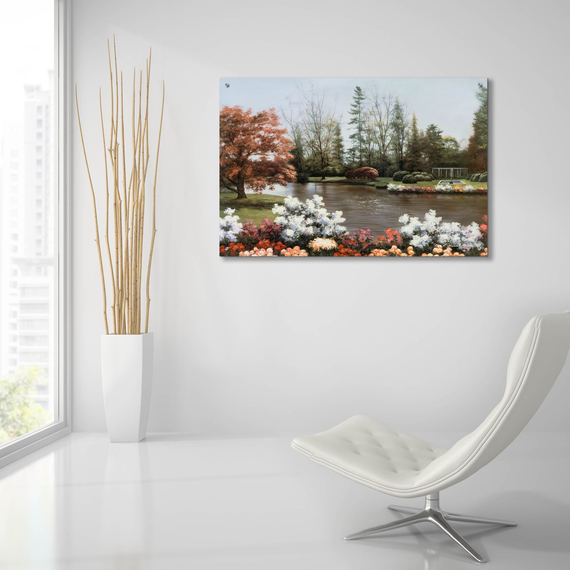 Epic Art ' Lakeside View' by Diane Romanello, Acrylic Glass Wall Art,36x24