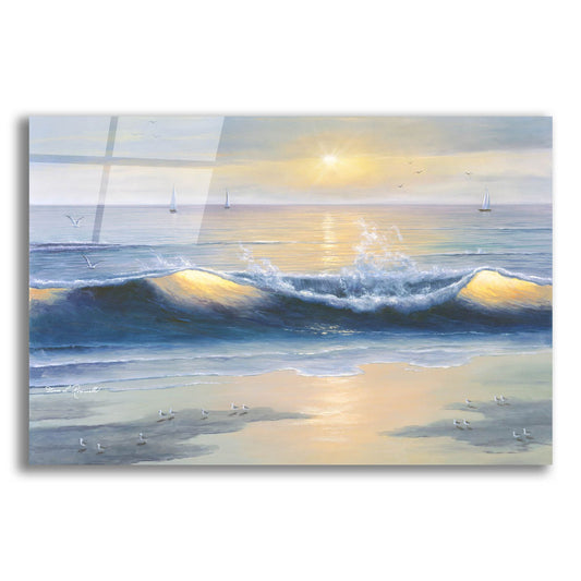 Epic Art ' Blue Waves' by Diane Romanello, Acrylic Glass Wall Art