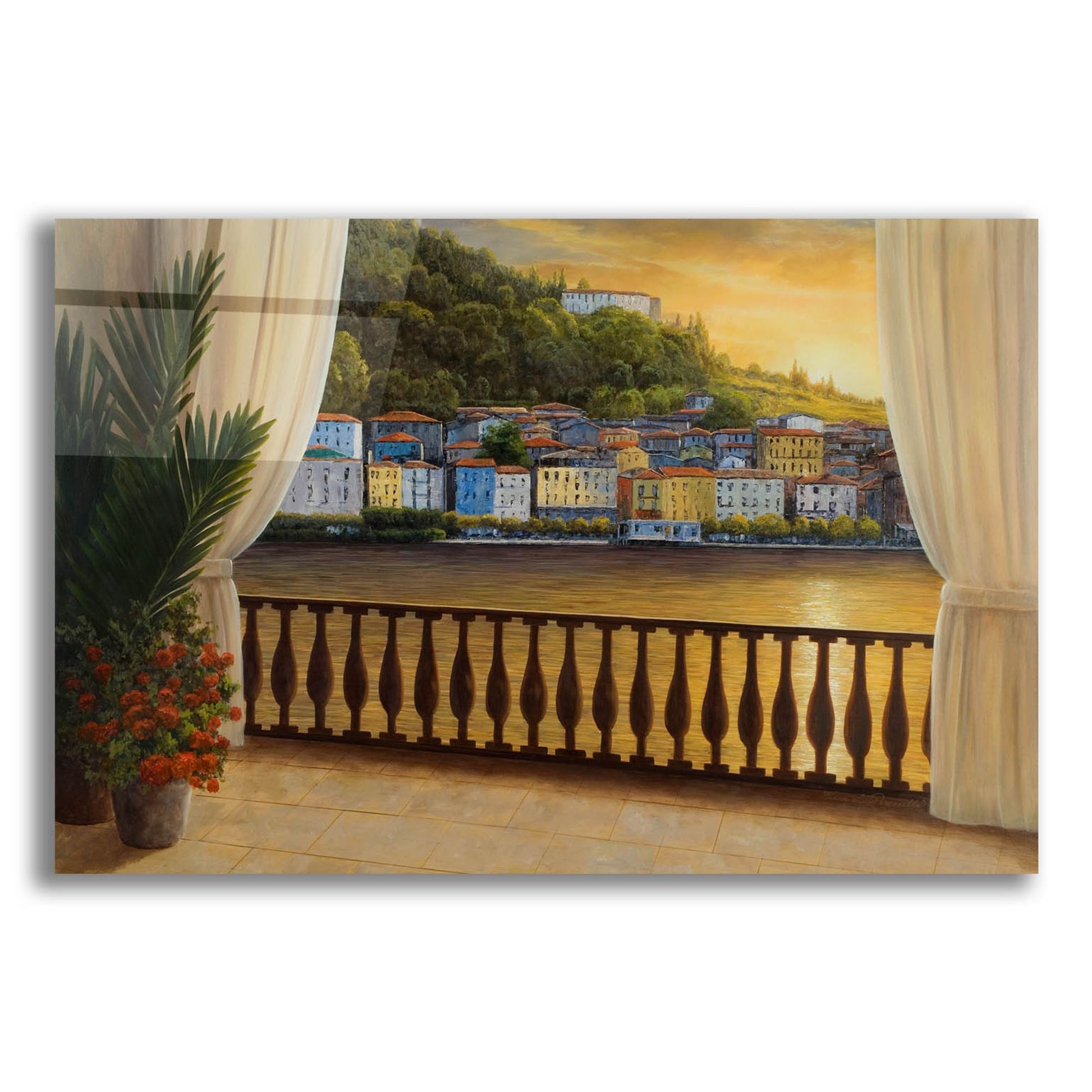 Epic Art ' Italian View' by Diane Romanello, Acrylic Glass Wall Art,16x12