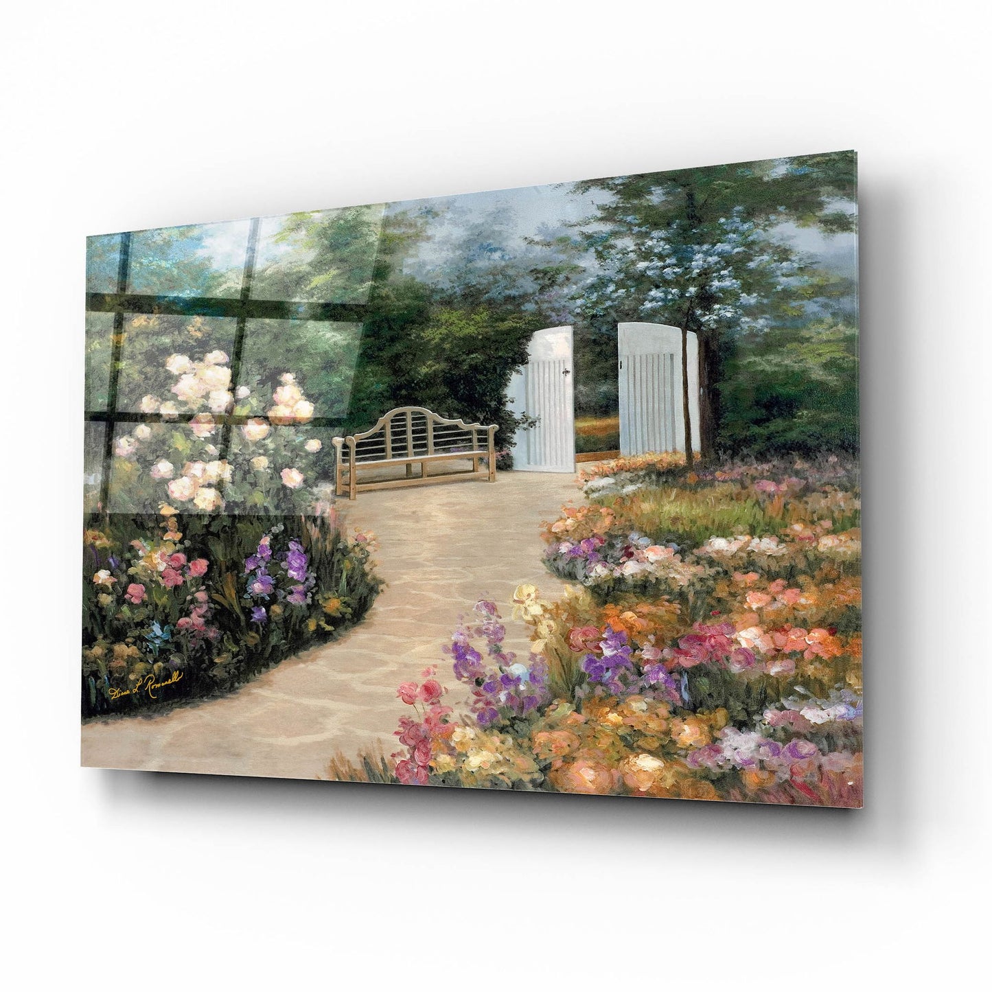 Epic Art ' Garden Enclave' by Diane Romanello, Acrylic Glass Wall Art,16x12