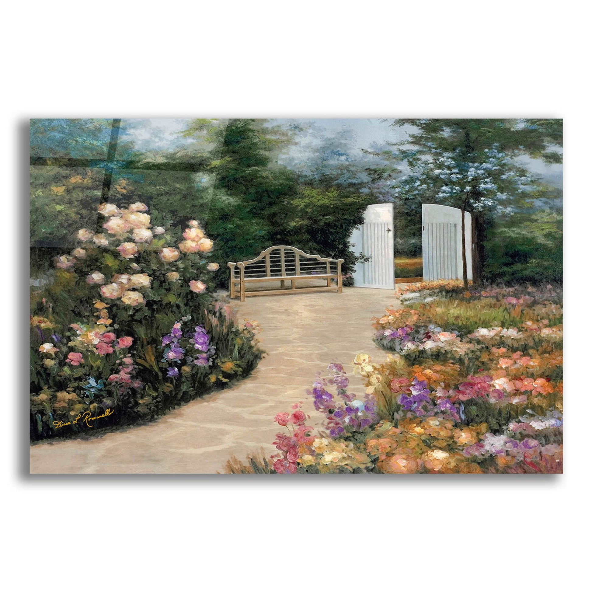 Epic Art ' Garden Enclave' by Diane Romanello, Acrylic Glass Wall Art,16x12