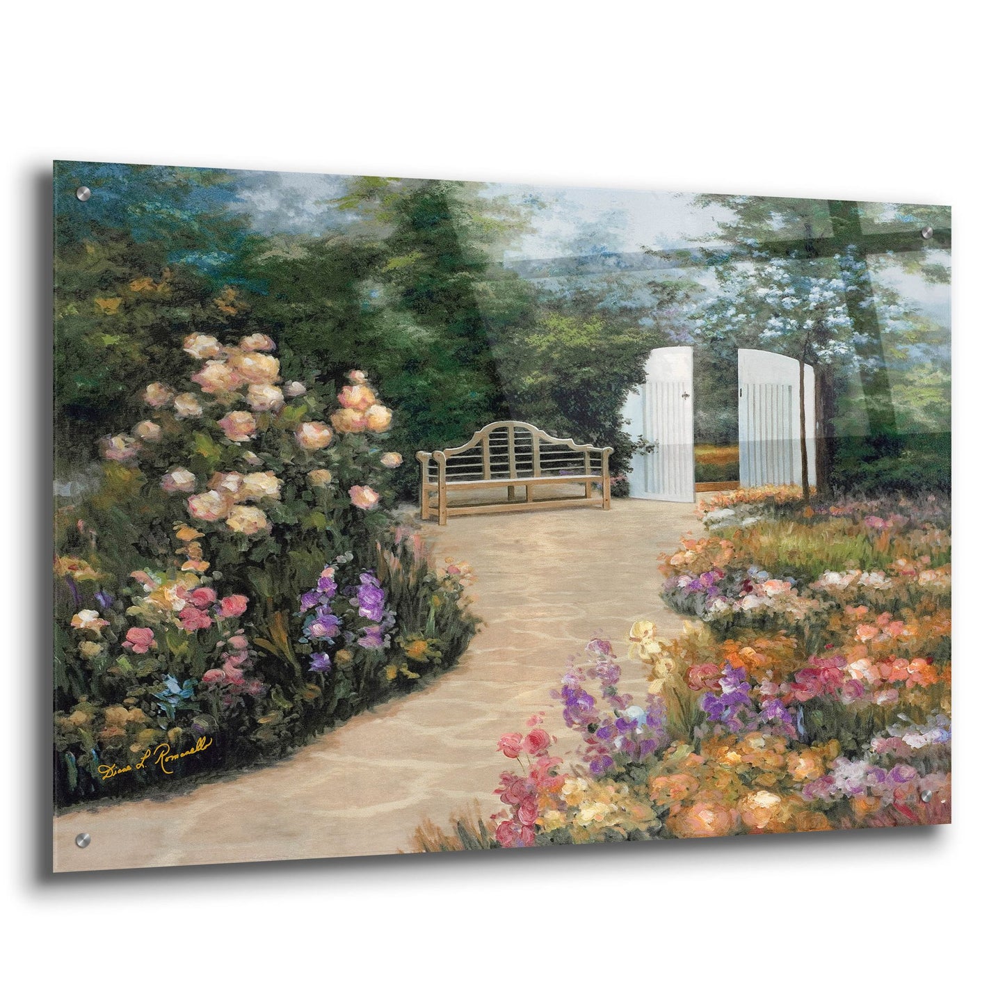 Epic Art ' Garden Enclave' by Diane Romanello, Acrylic Glass Wall Art,36x24