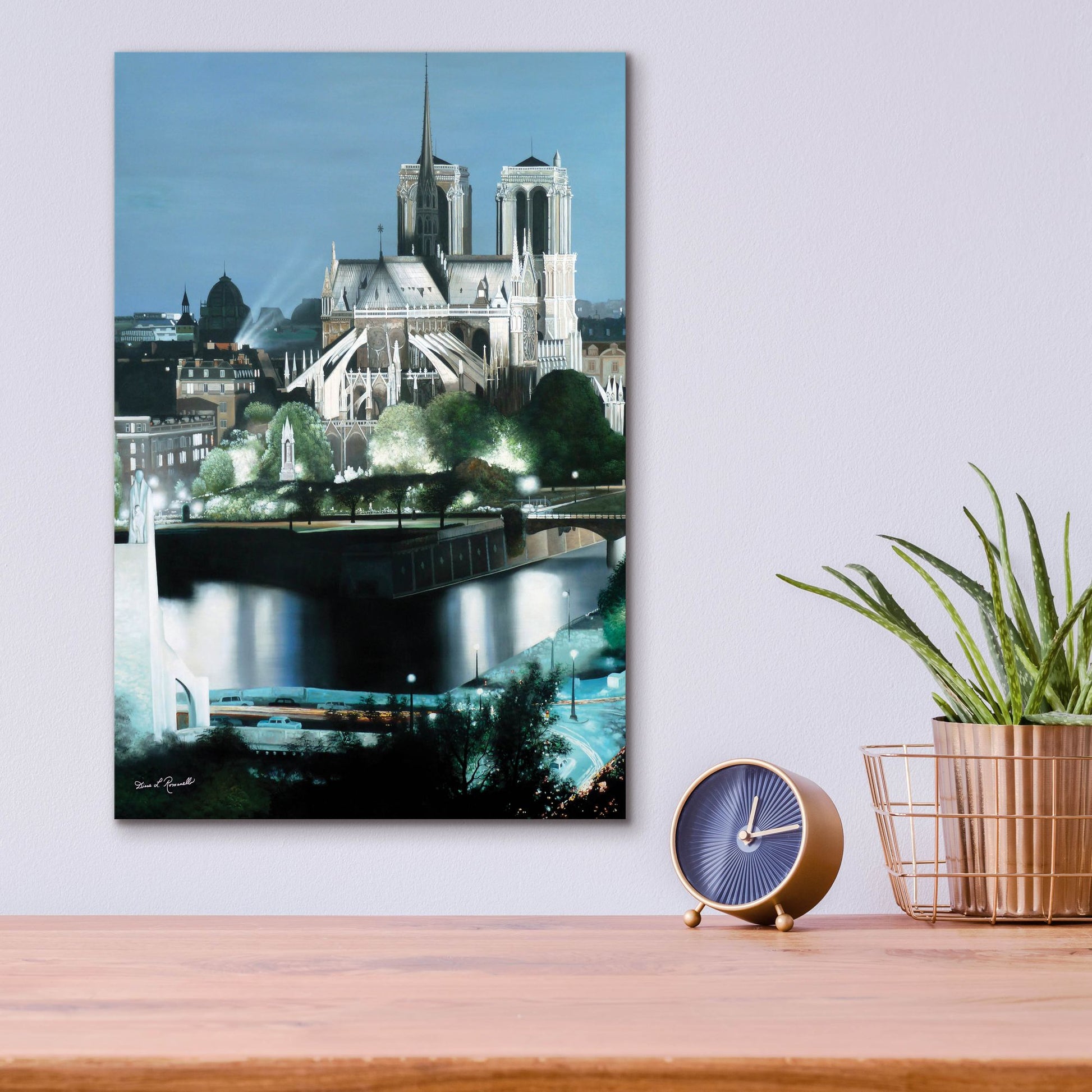 Epic Art ' Notre Dame' by Diane Romanello, Acrylic Glass Wall Art,12x16