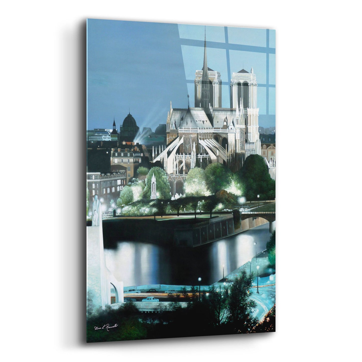 Epic Art ' Notre Dame' by Diane Romanello, Acrylic Glass Wall Art,16x24