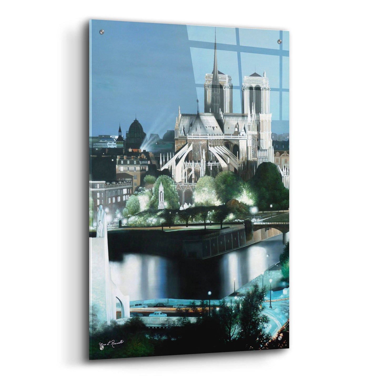 Epic Art ' Notre Dame' by Diane Romanello, Acrylic Glass Wall Art,24x36