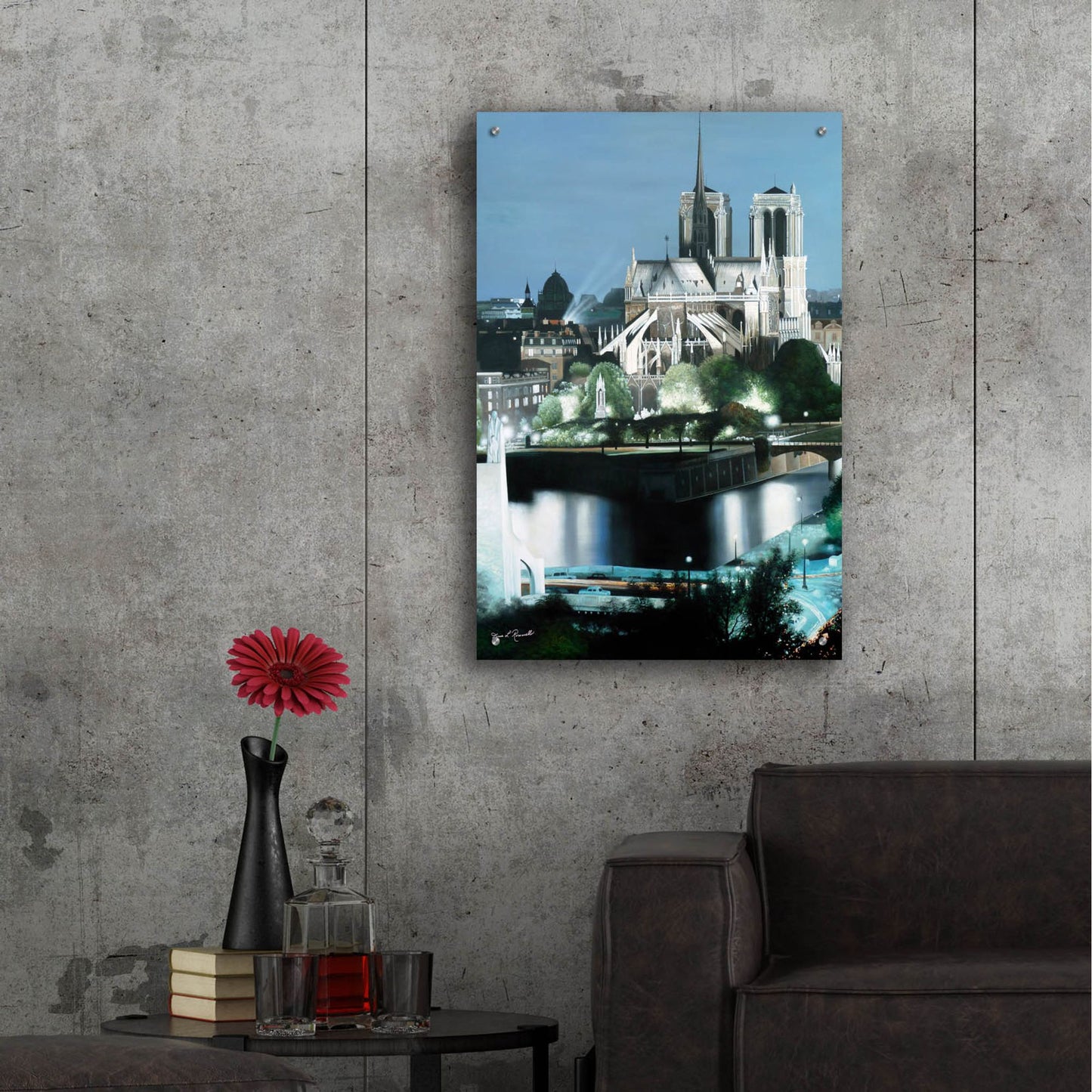 Epic Art ' Notre Dame' by Diane Romanello, Acrylic Glass Wall Art,24x36