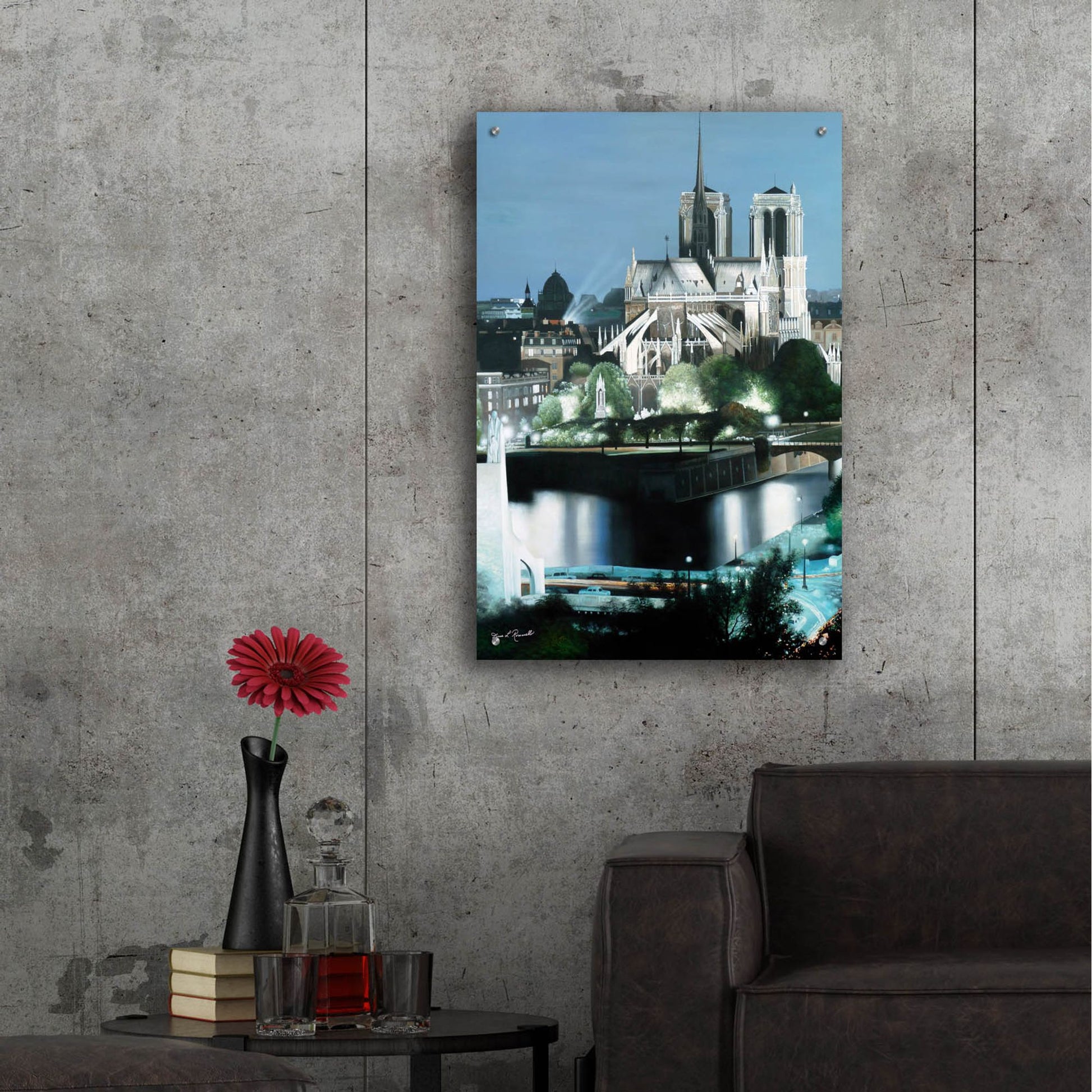 Epic Art ' Notre Dame' by Diane Romanello, Acrylic Glass Wall Art,24x36