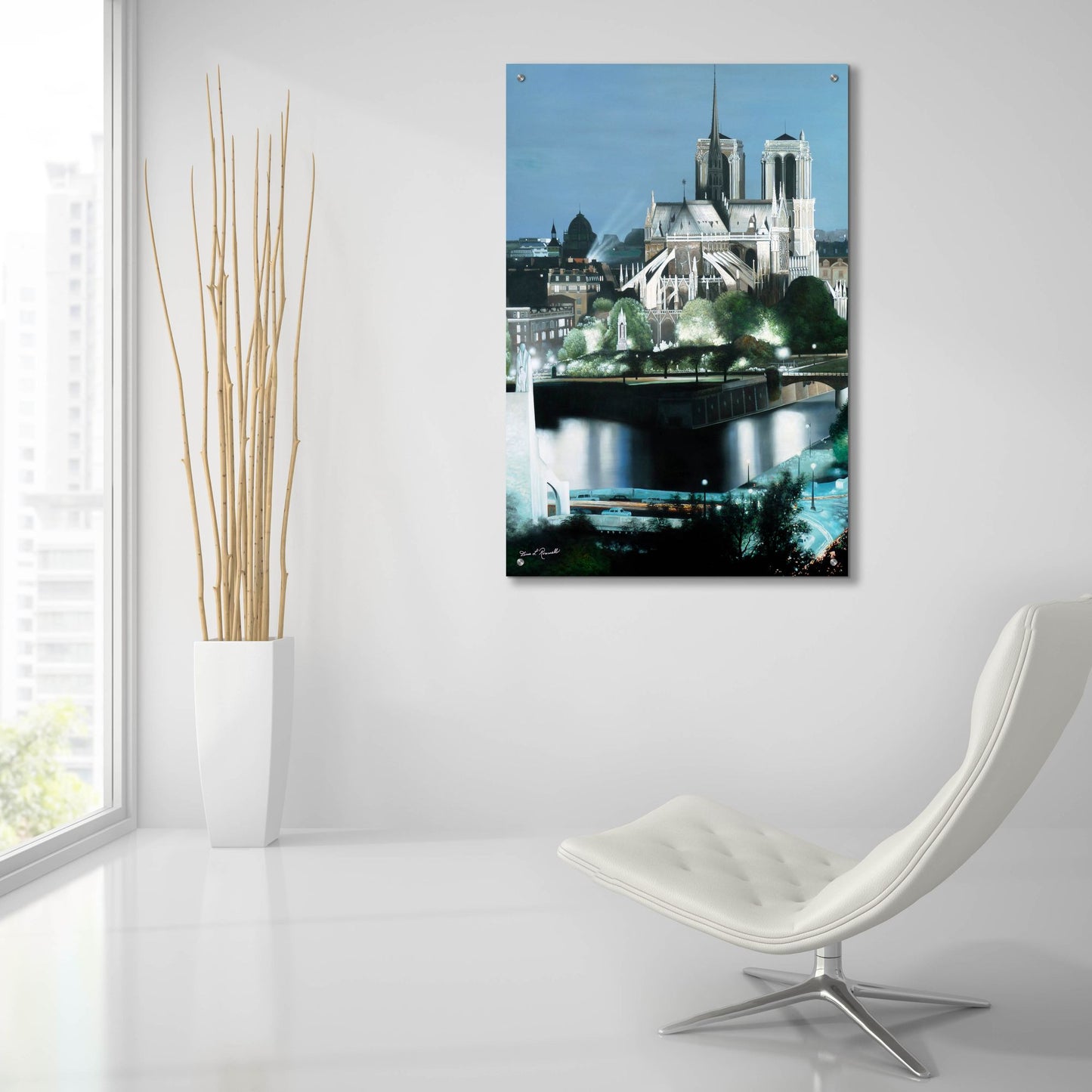 Epic Art ' Notre Dame' by Diane Romanello, Acrylic Glass Wall Art,24x36