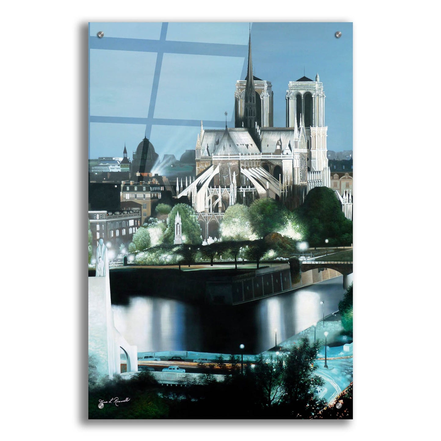 Epic Art ' Notre Dame' by Diane Romanello, Acrylic Glass Wall Art,24x36