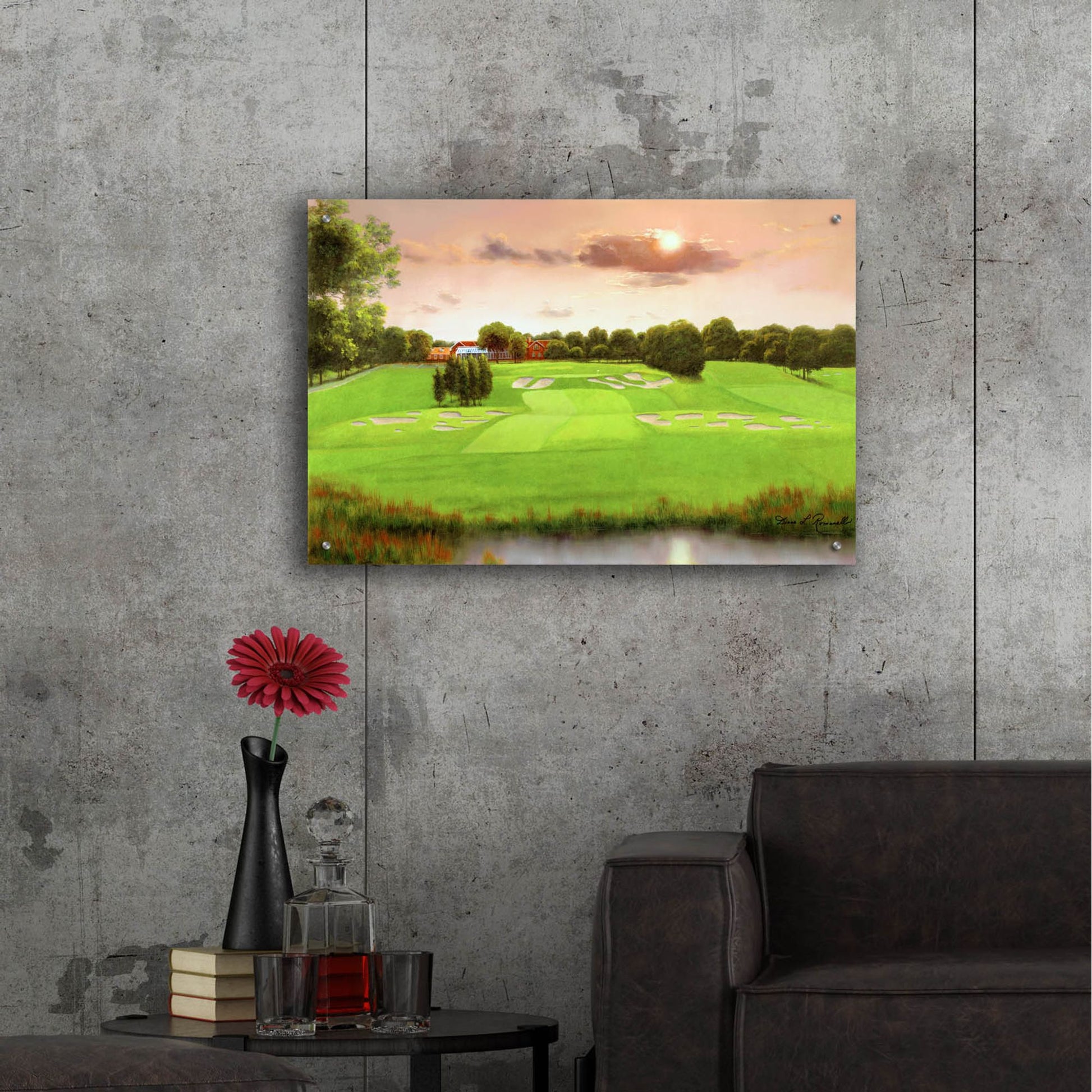 Epic Art ' Bethpage Black 18' by Diane Romanello, Acrylic Glass Wall Art,36x24