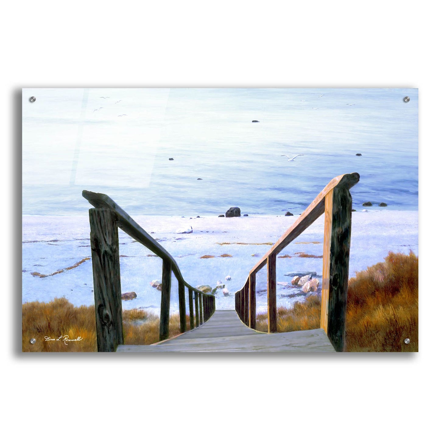 Epic Art ' Sound Beach' by Diane Romanello, Acrylic Glass Wall Art,36x24