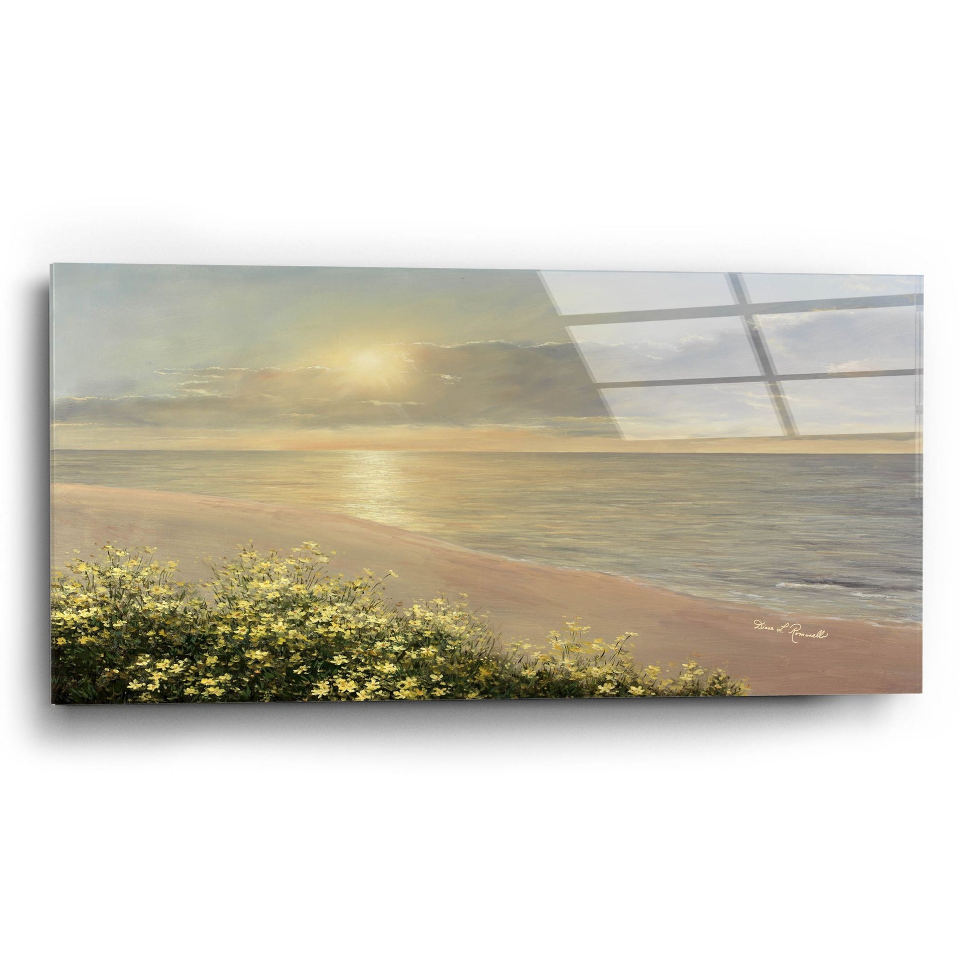 Epic Art ' Peaceful Waters' by Diane Romanello, Acrylic Glass Wall Art,24x12