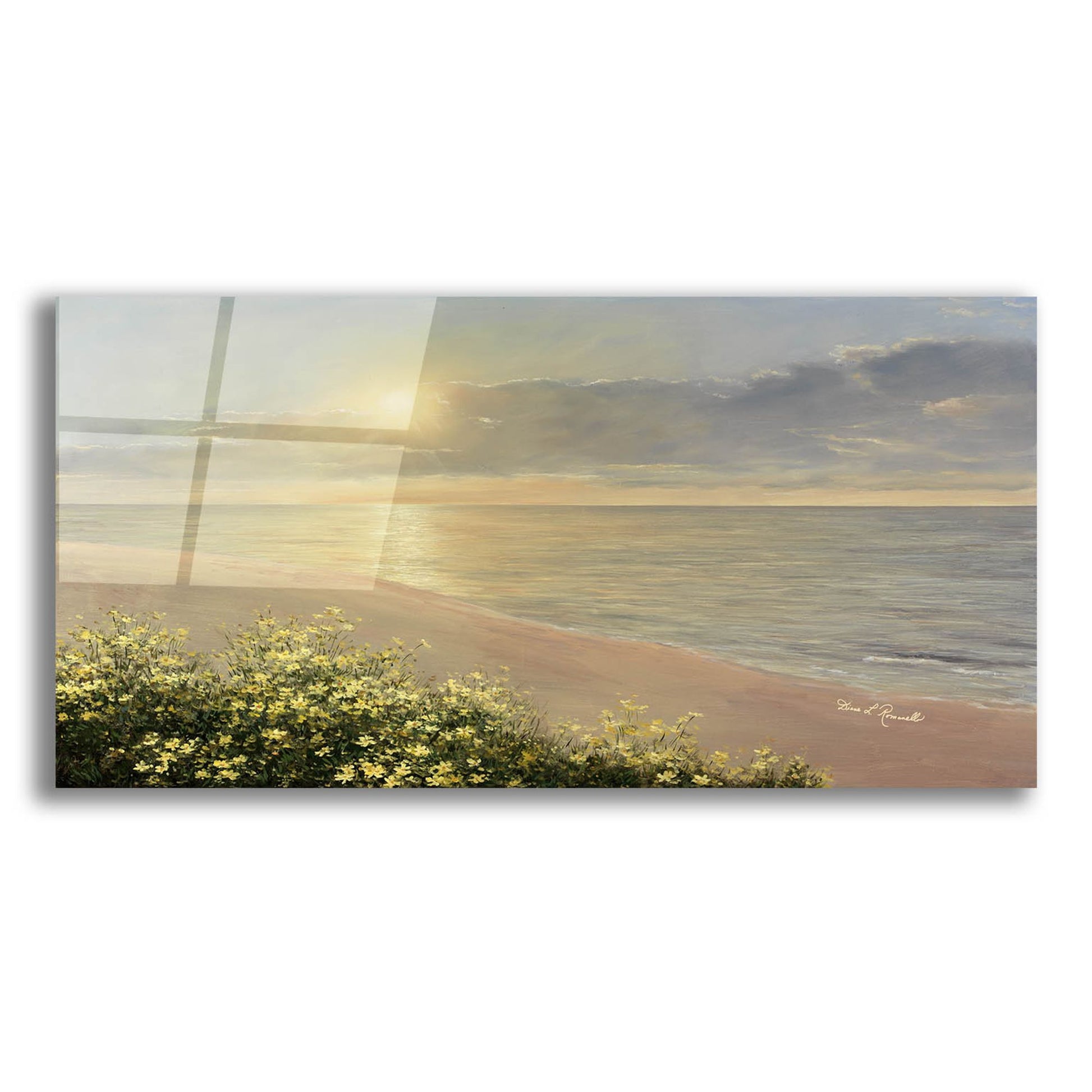 Epic Art ' Peaceful Waters' by Diane Romanello, Acrylic Glass Wall Art,24x12